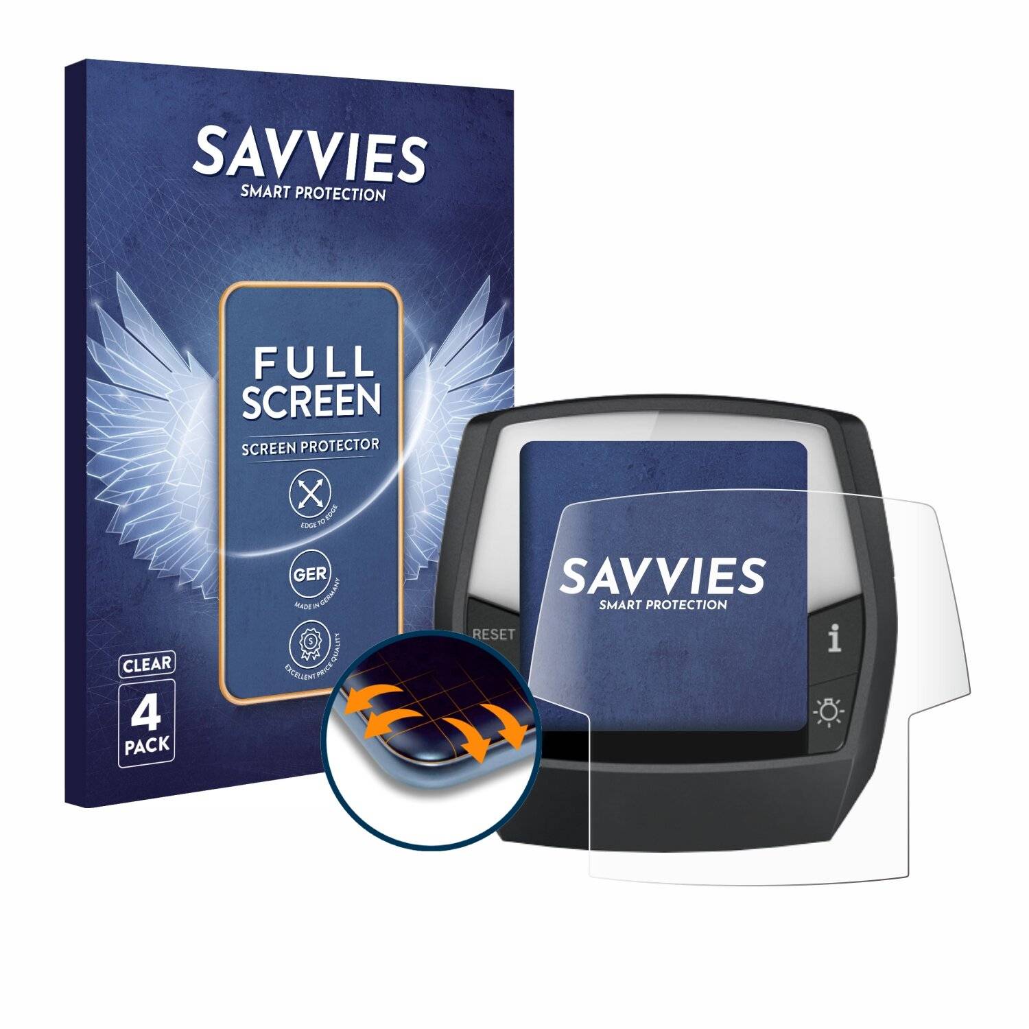 4x Savvies Full-Screen Folie für Bosch Intuvia Performance