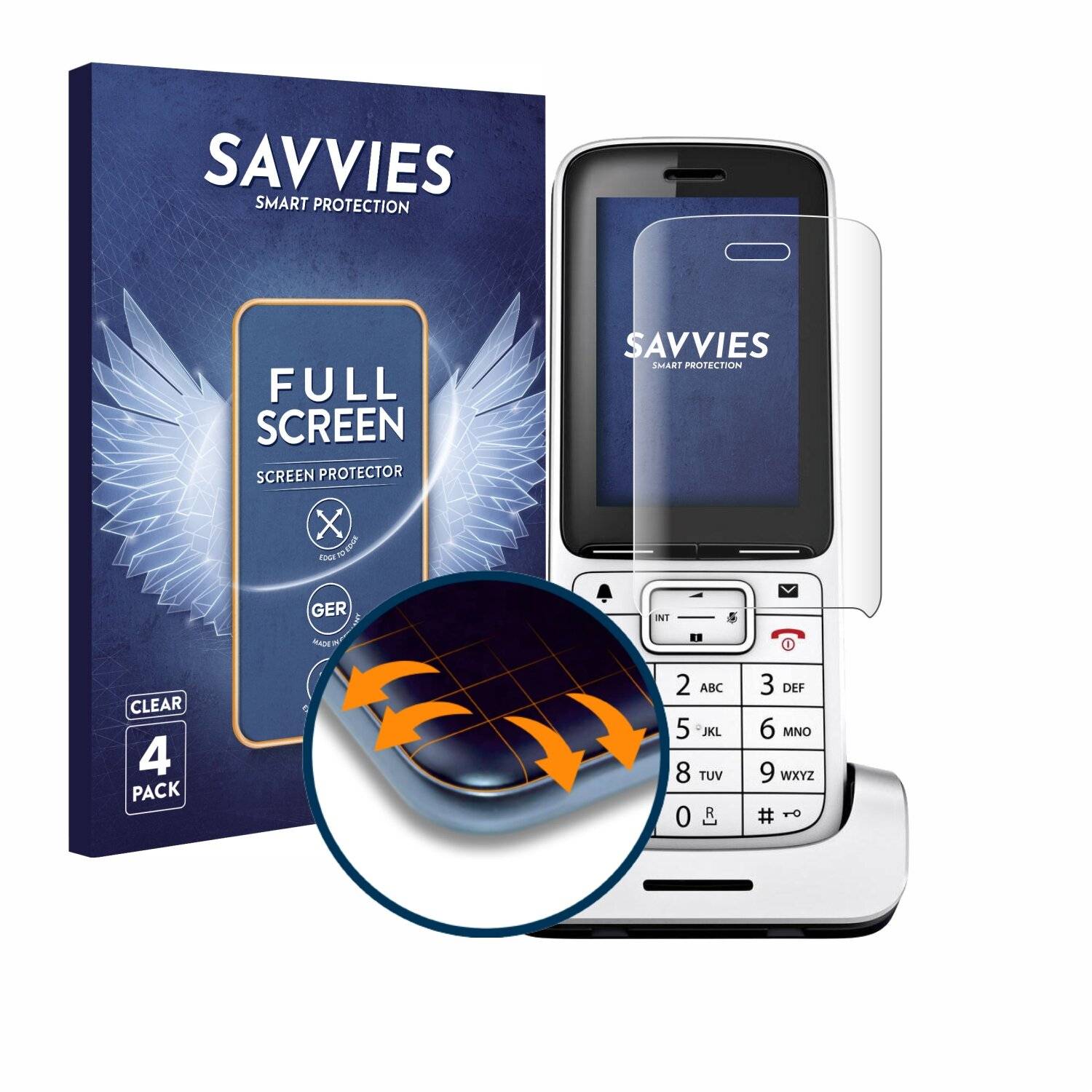 4x Savvies Full-Screen Folie für Gigaset