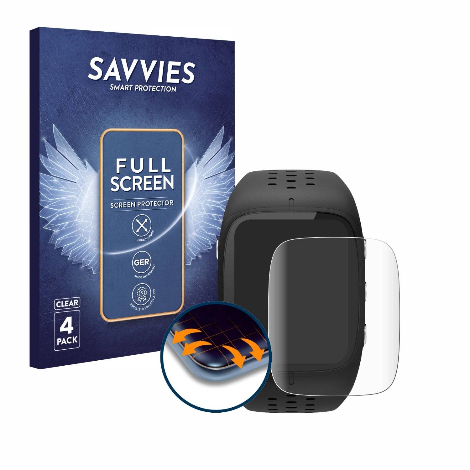 4x Savvies Full-Screen Folie für Polar