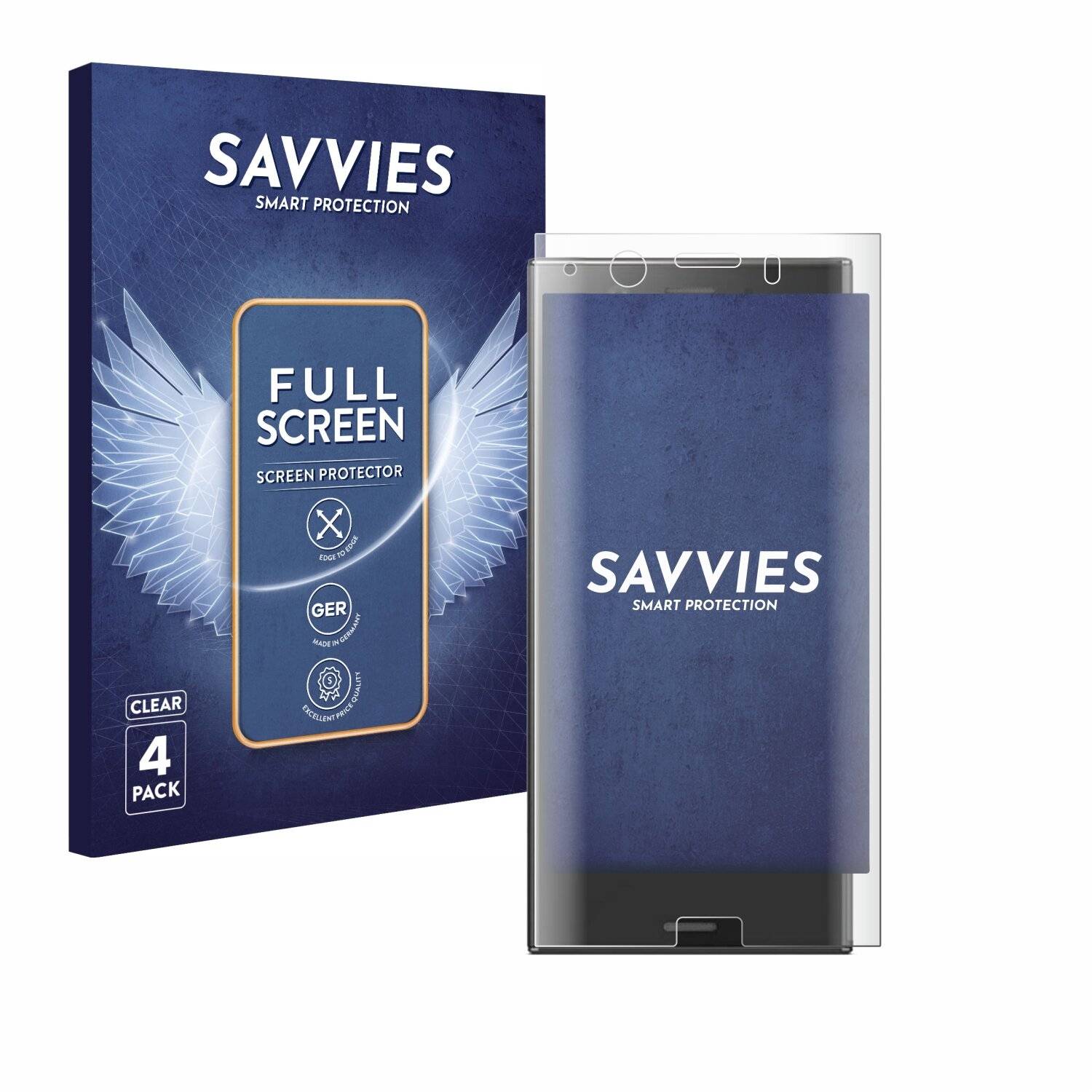 4x Savvies Full-Screen Folie für Sony Xperia XZ1