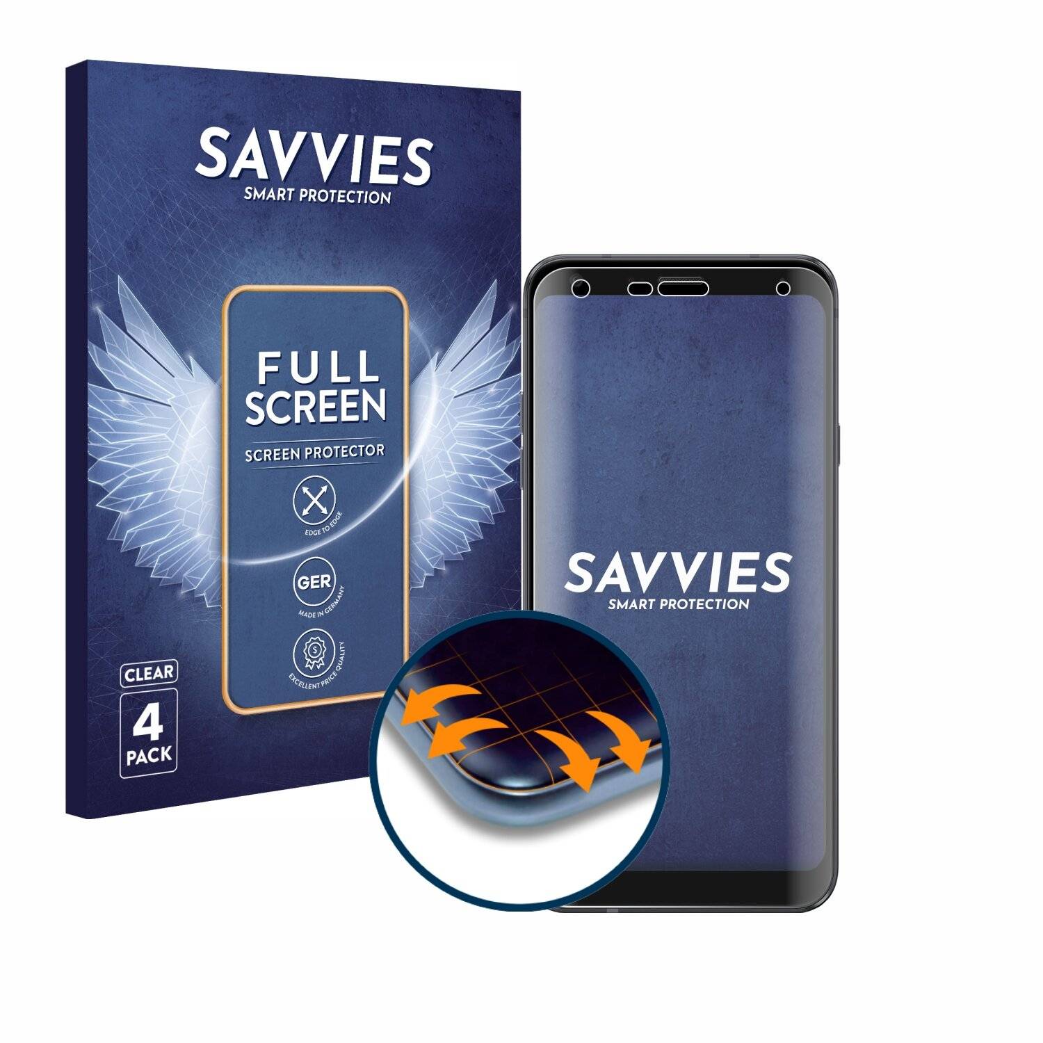 4x Savvies Full-Screen Folie für LG
