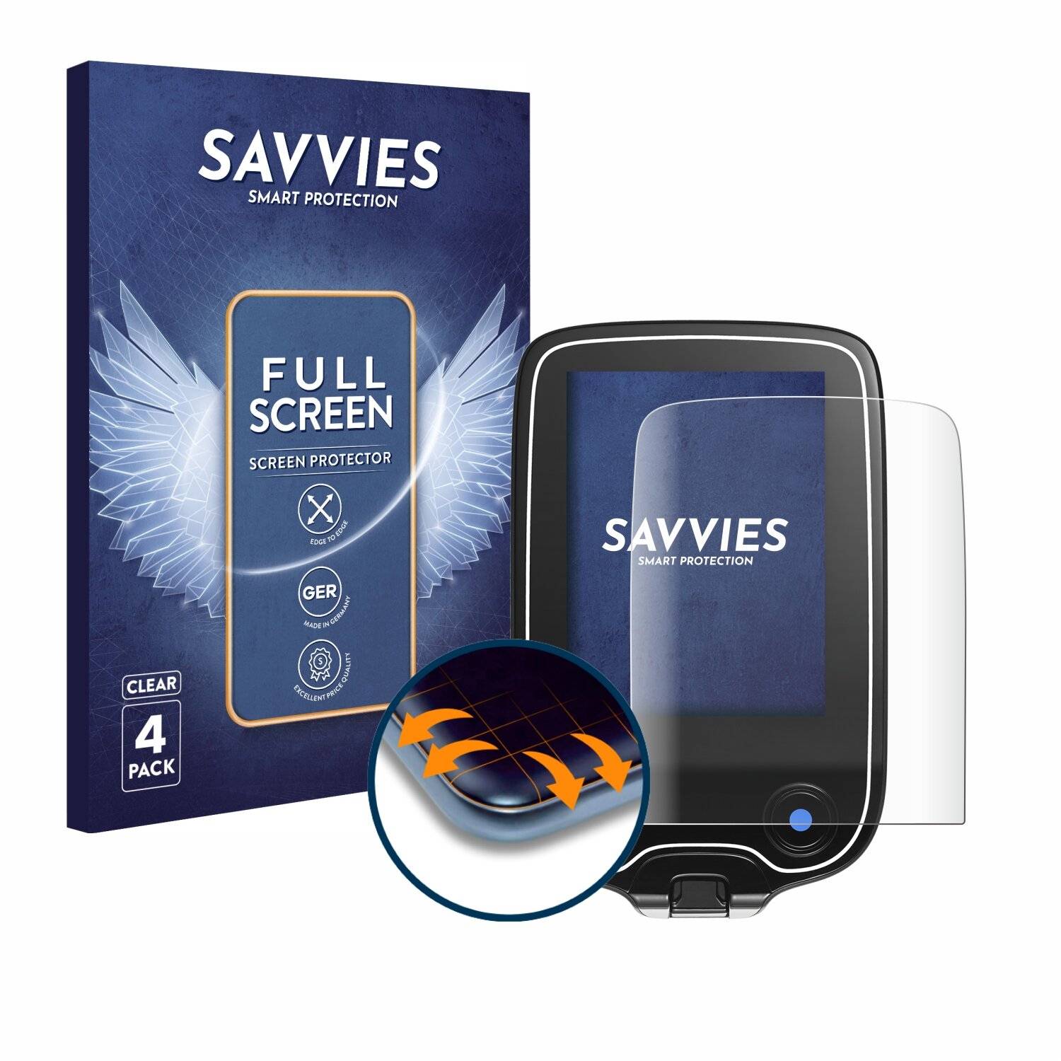 4x Savvies Full-Screen Folie für Freestyle Libre