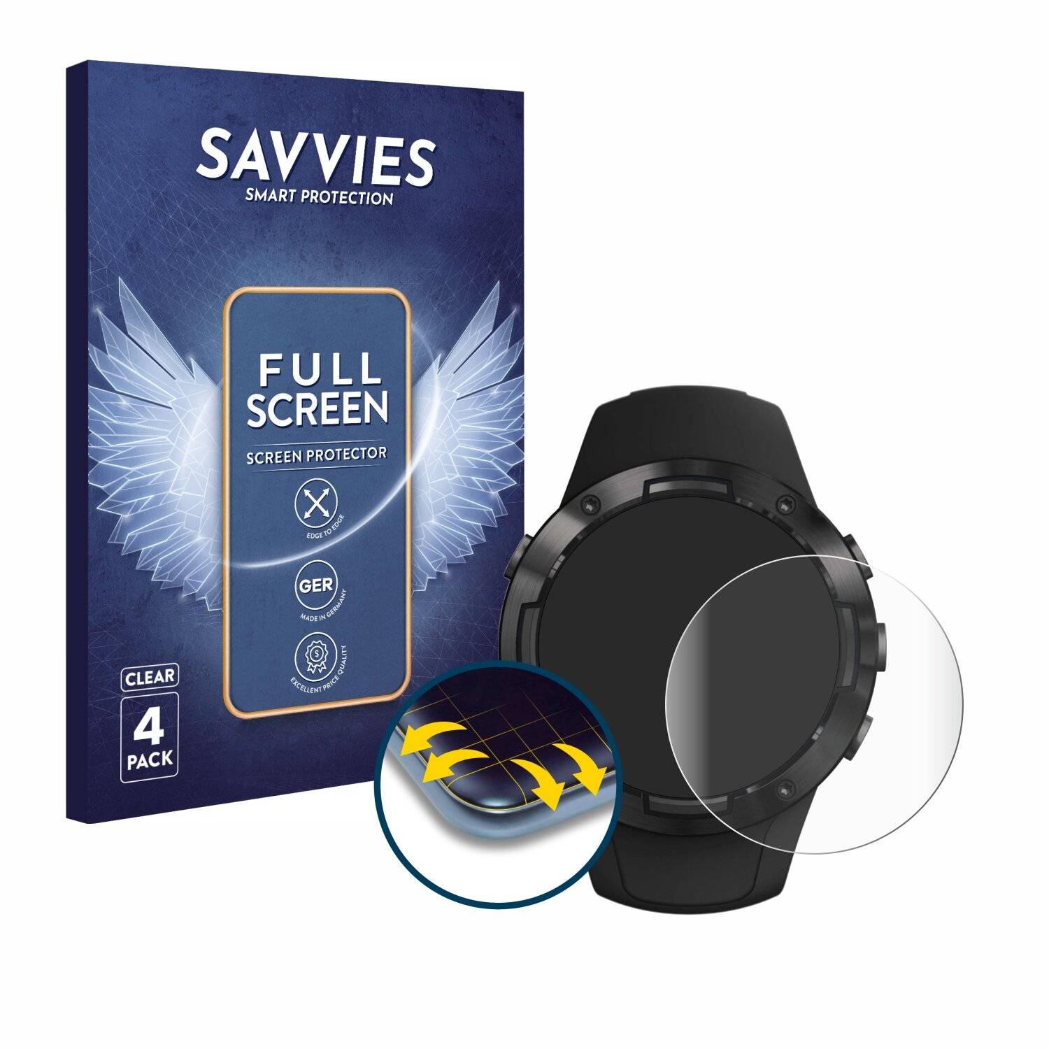 4x Savvies Full-Screen Folie für Suunto