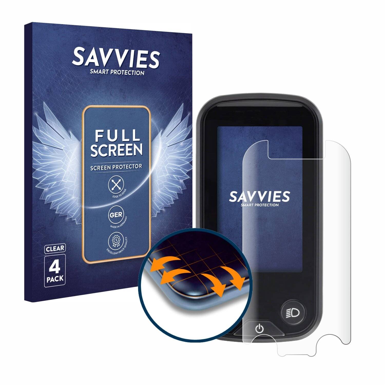 4x Savvies Full-Screen Folie für Shimano Steps