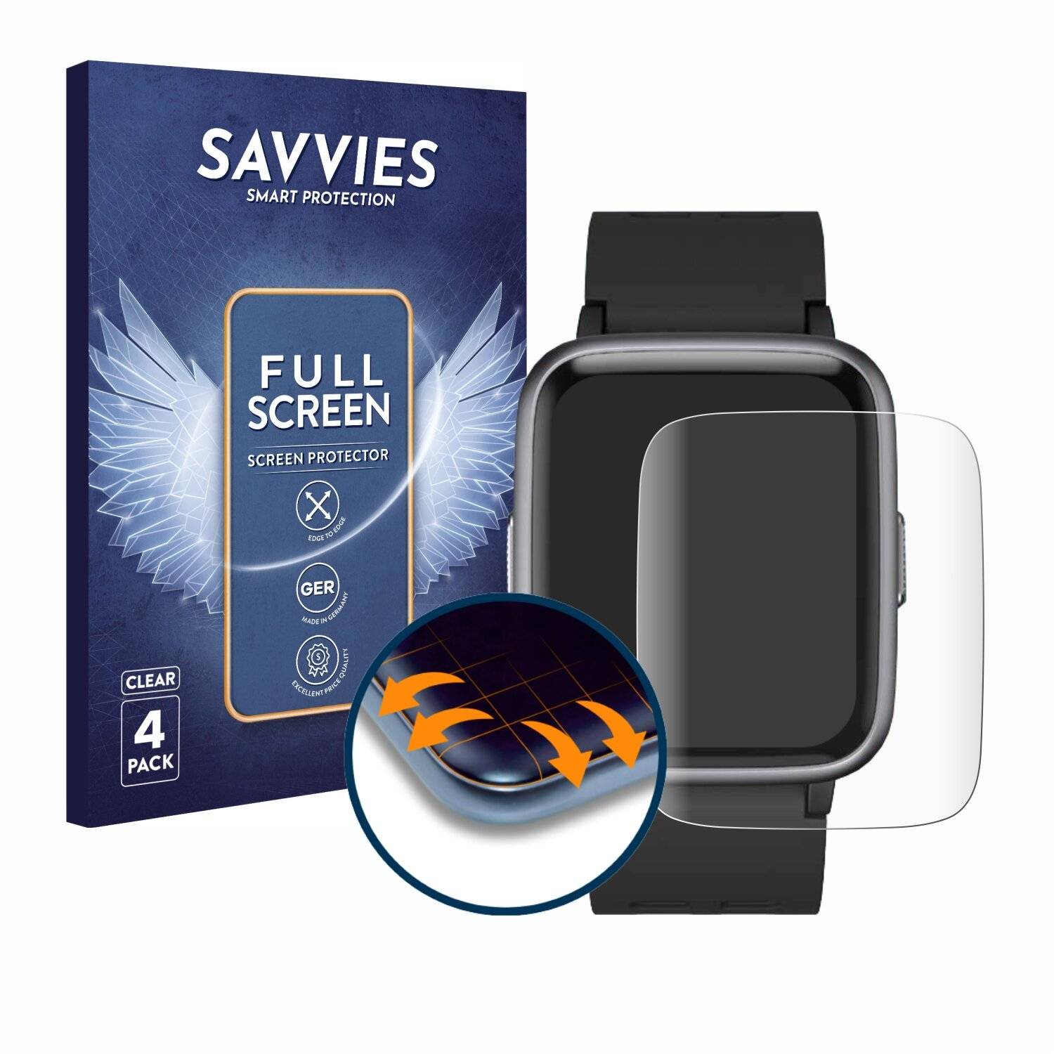 4x Savvies Full-Screen Folie für Yamay