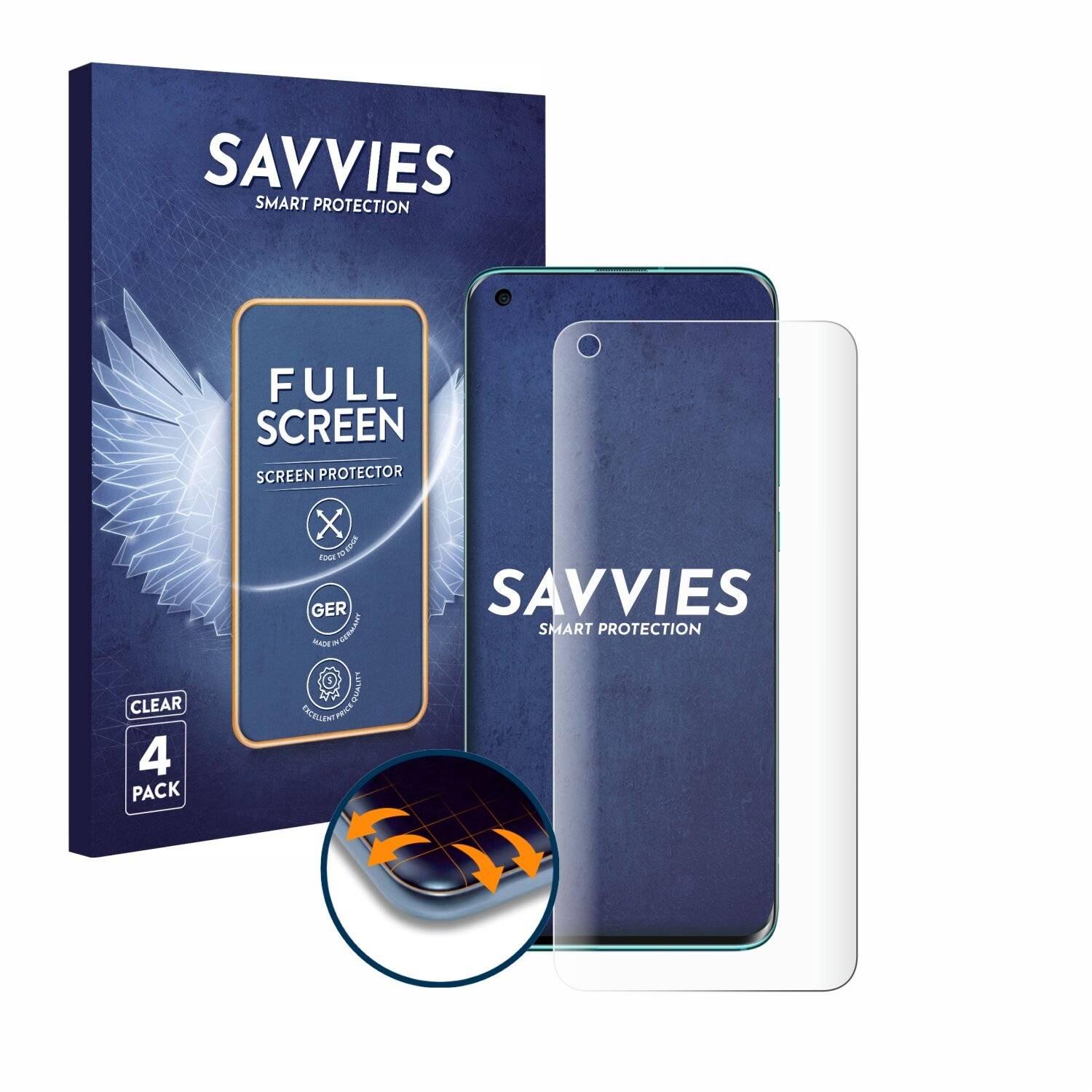 4x Savvies Full-Screen Folie für Xiaomi Mi
