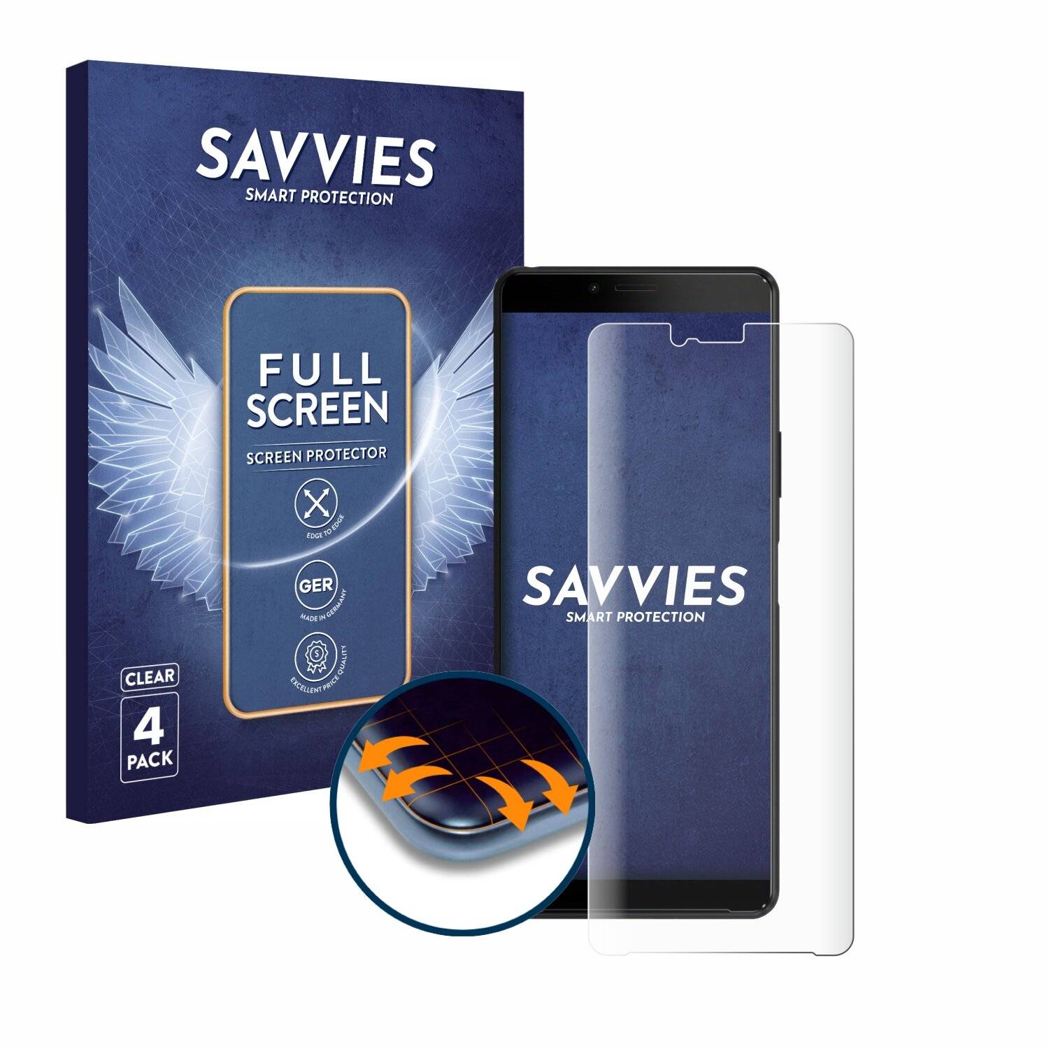 4x Savvies Full-Screen Folie für Sony Xperia 10