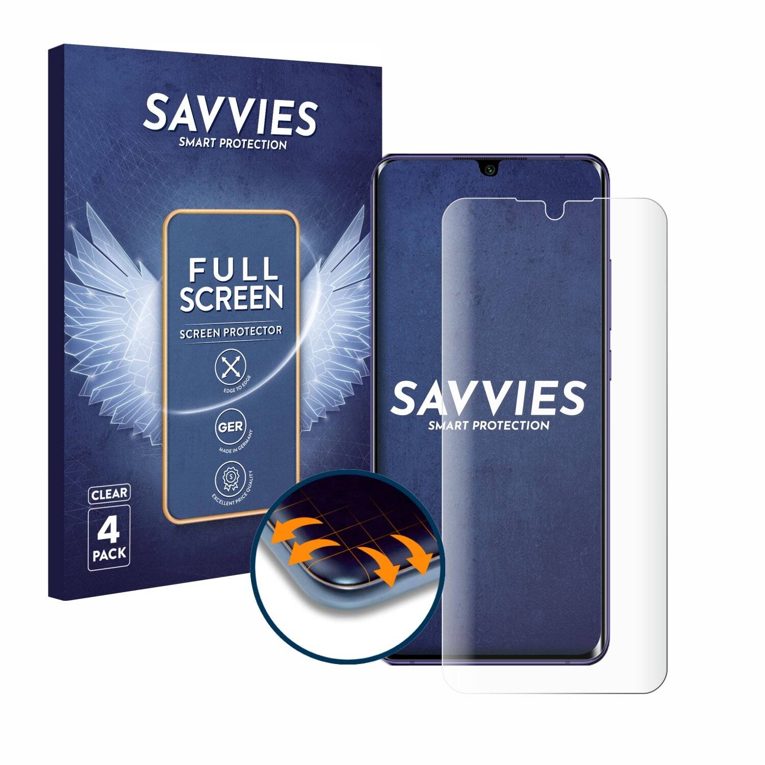 4x Savvies Full-Screen Folie für Xiaomi Mi Note 10