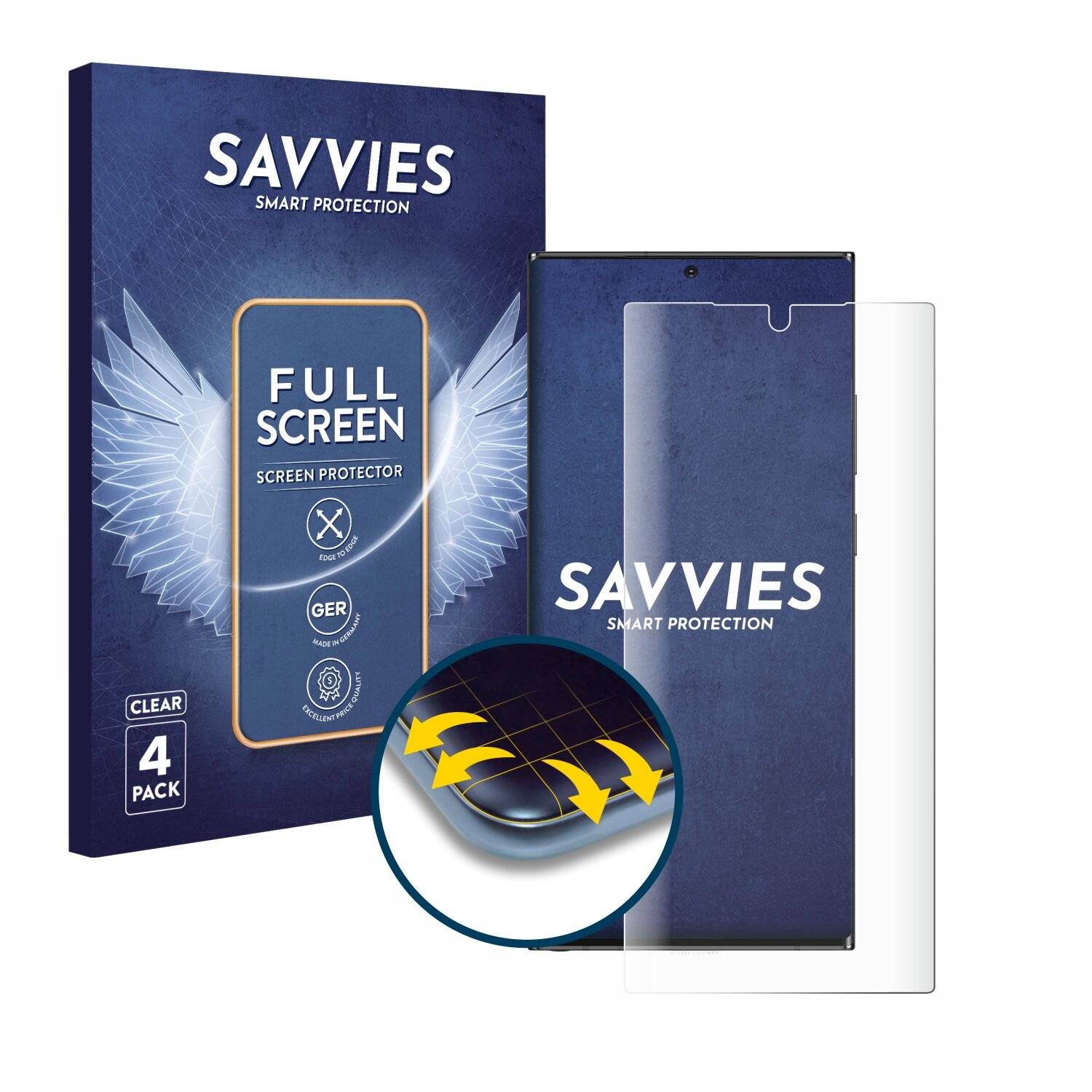4x Savvies Full-Screen Folie für Samsung Galaxy Note 20