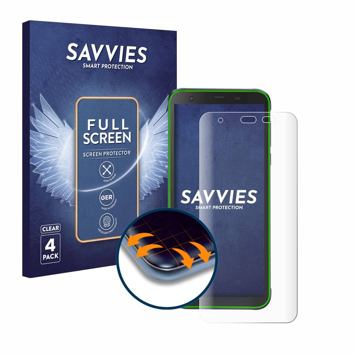 4x Savvies Full-Screen Folie für Blackview BV6300