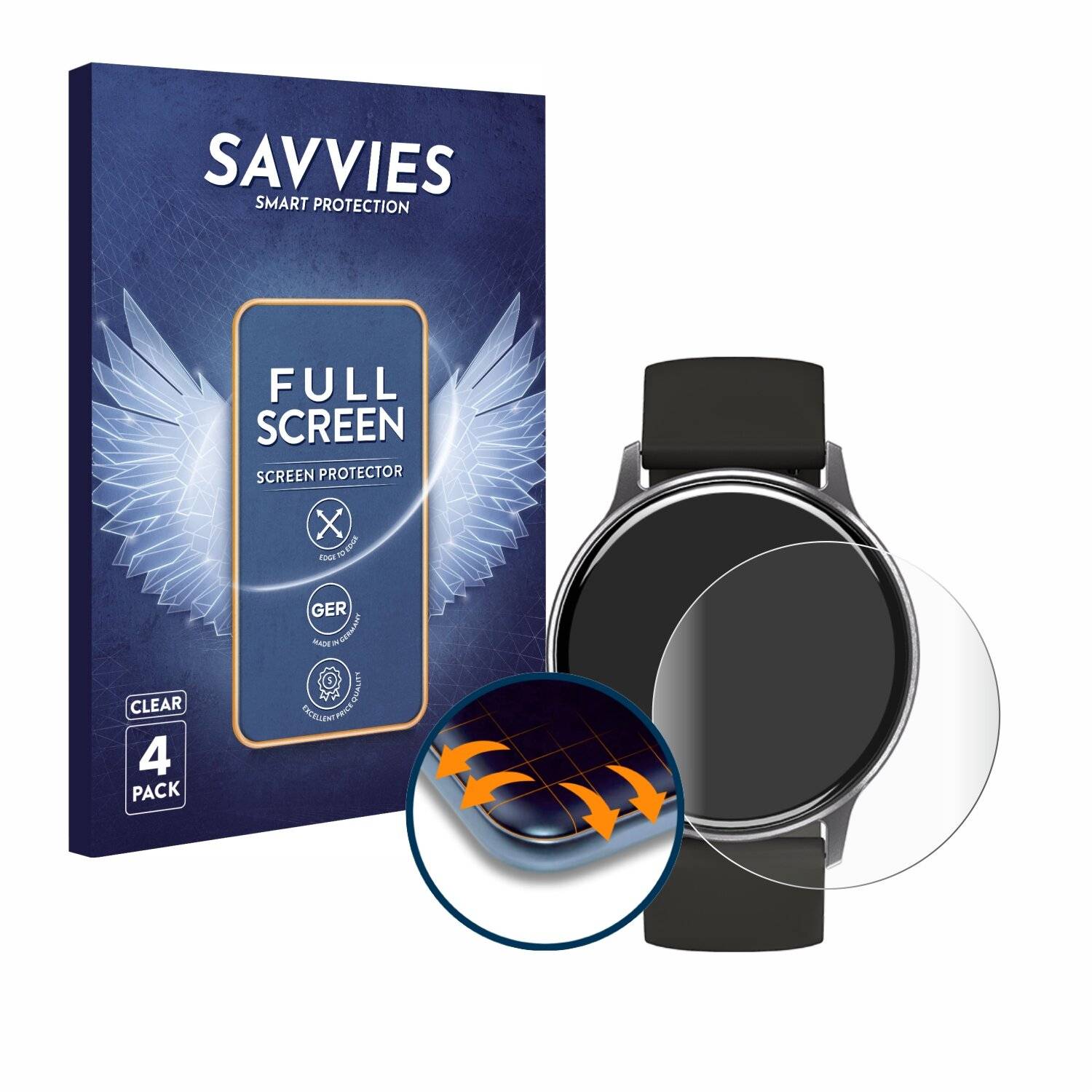 4x Savvies Full-Screen Folie für Umidigi Uwatch