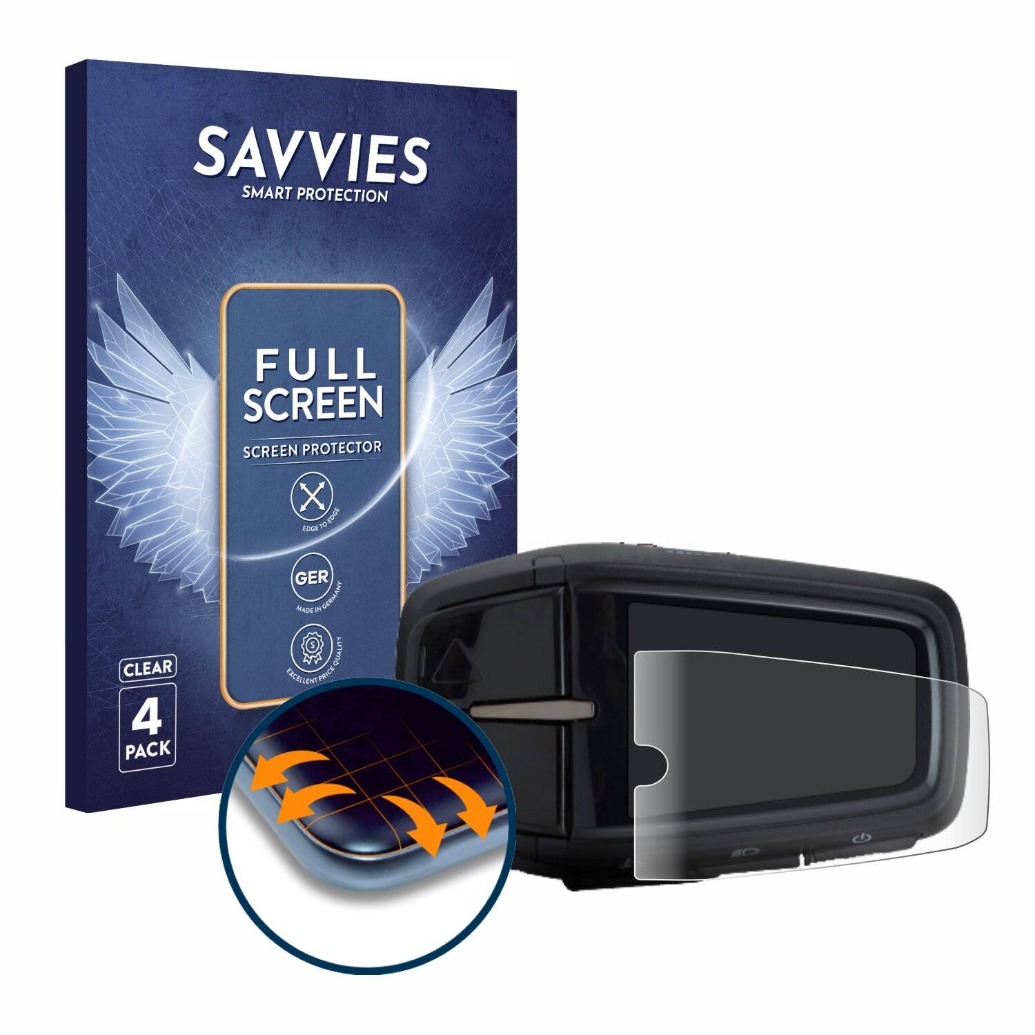 4x Savvies Full-Screen Folie für Yamaha LCD-A Display