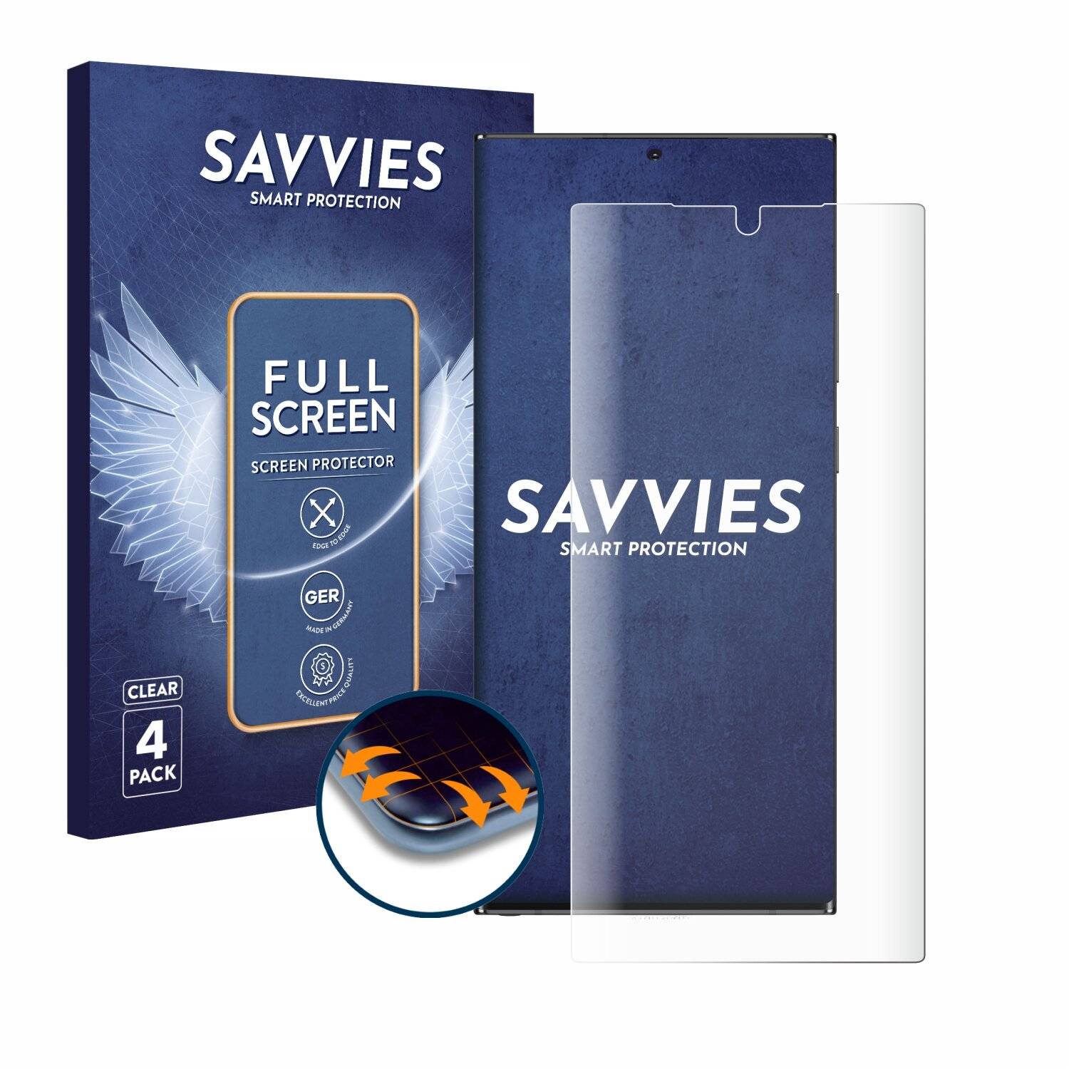4x Savvies Full-Screen Folie für Samsung Galaxy Note 20 Ultra