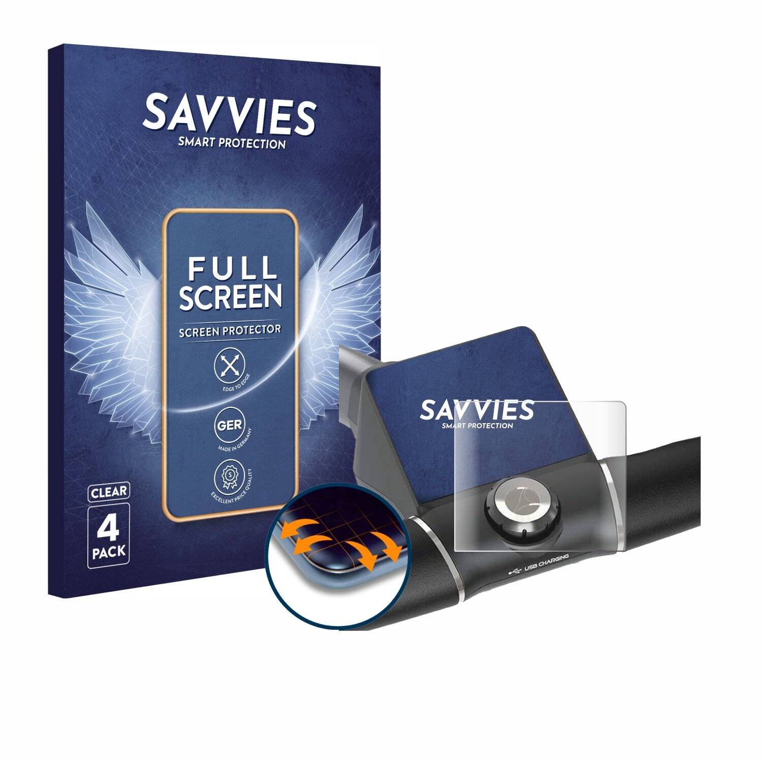 4x Savvies Full-Screen Folie für Motocaddy M5 GPS Electric