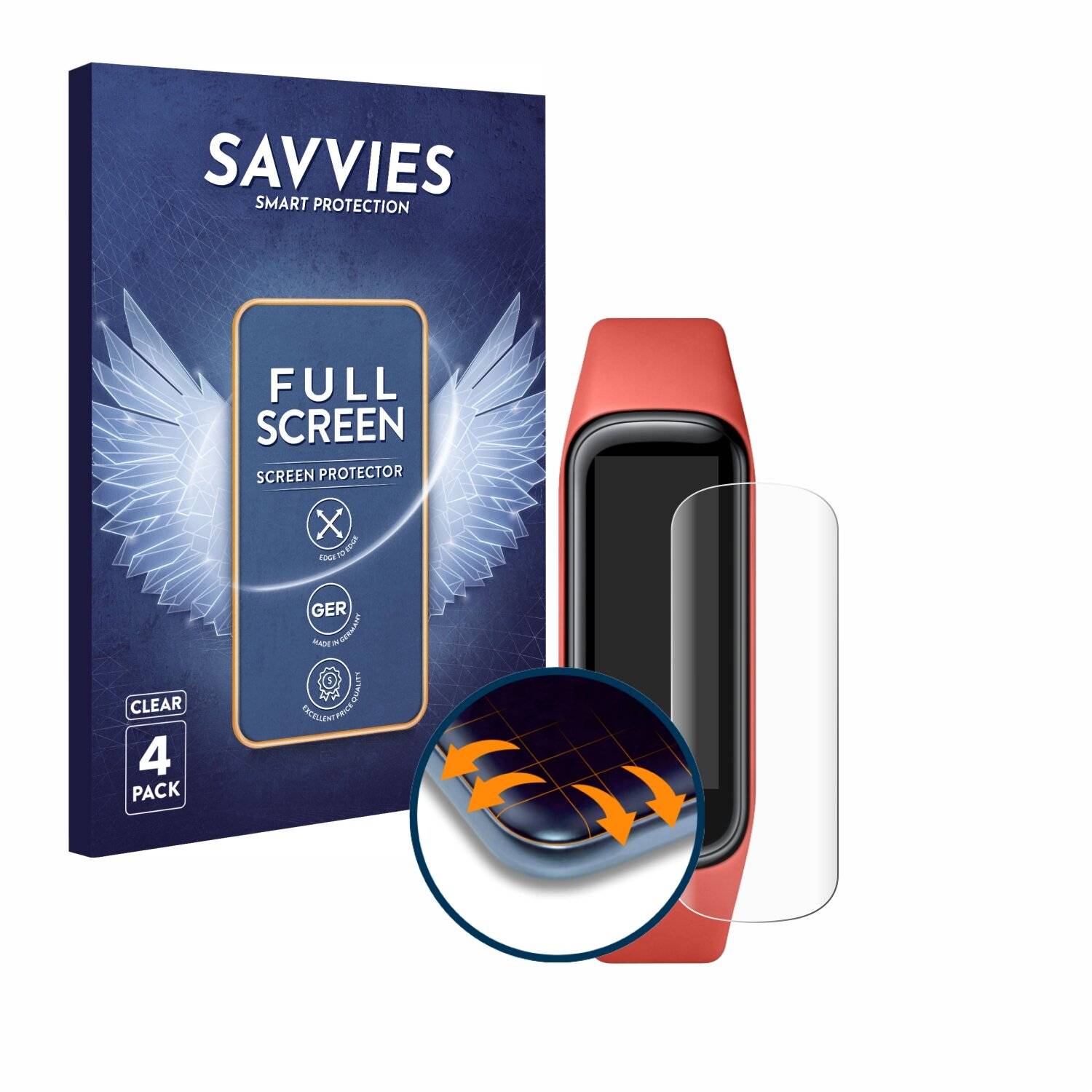 4x Savvies Full-Screen Folie für Samsung Galaxy