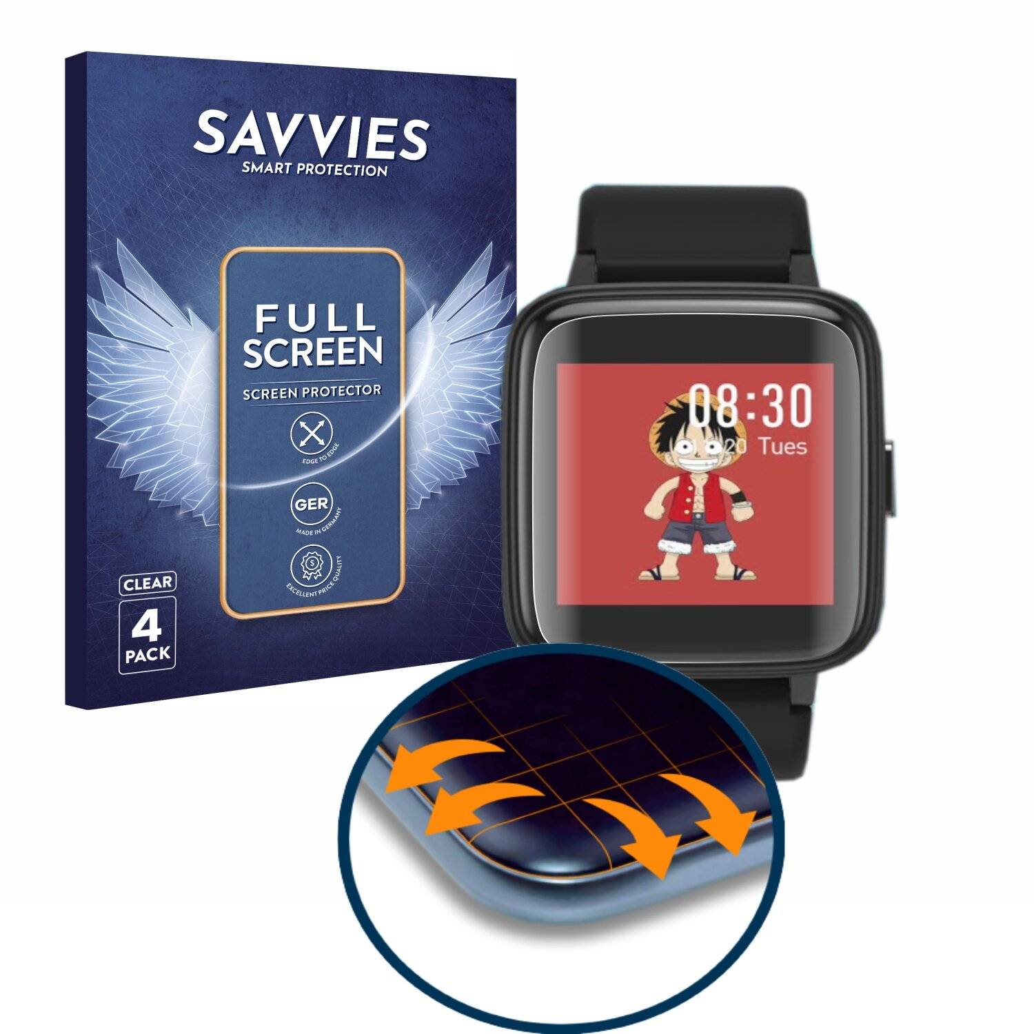 4x Savvies Full-Screen Folie für Fitpolo H709 (4x