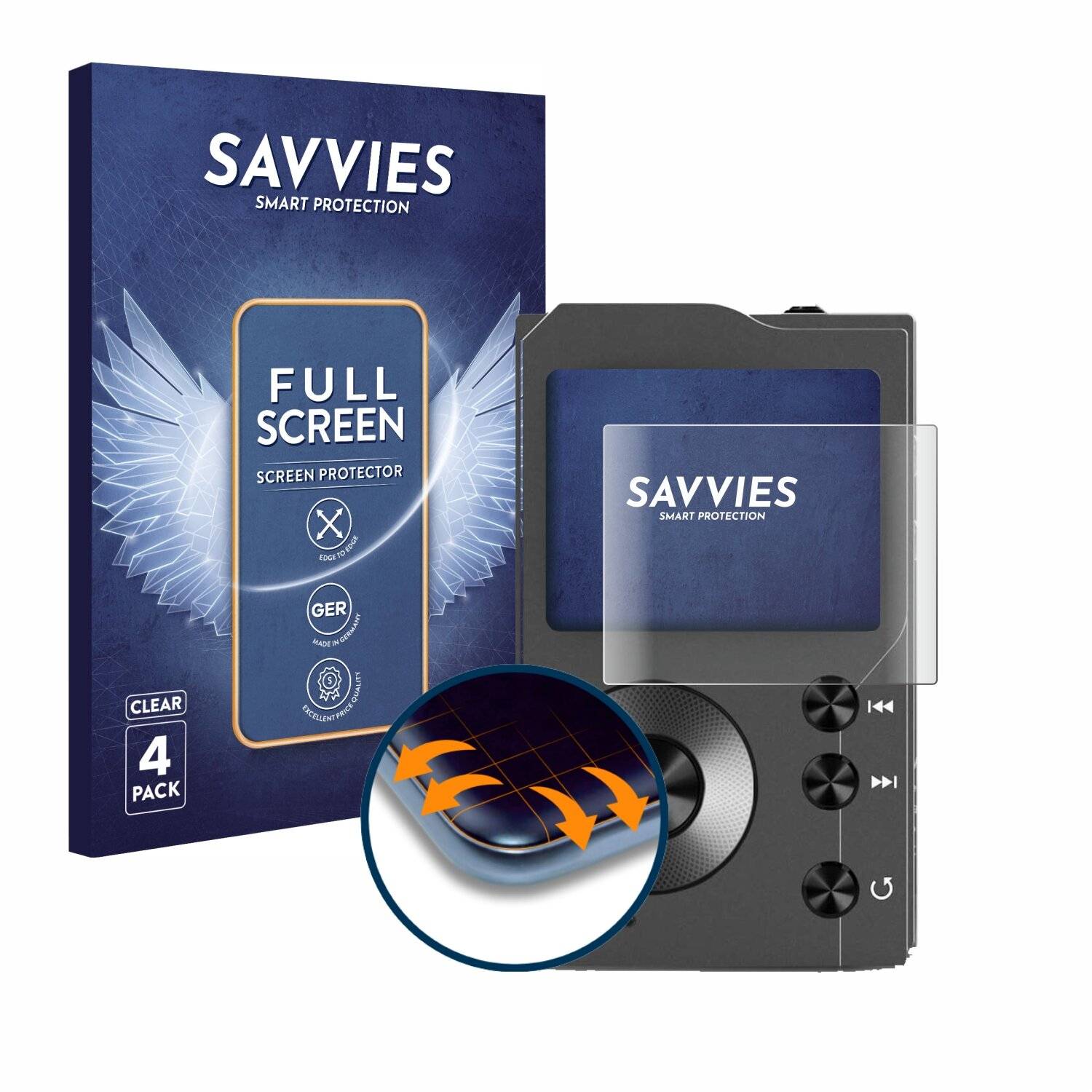 4x Savvies Full-Screen Folie für Surfans