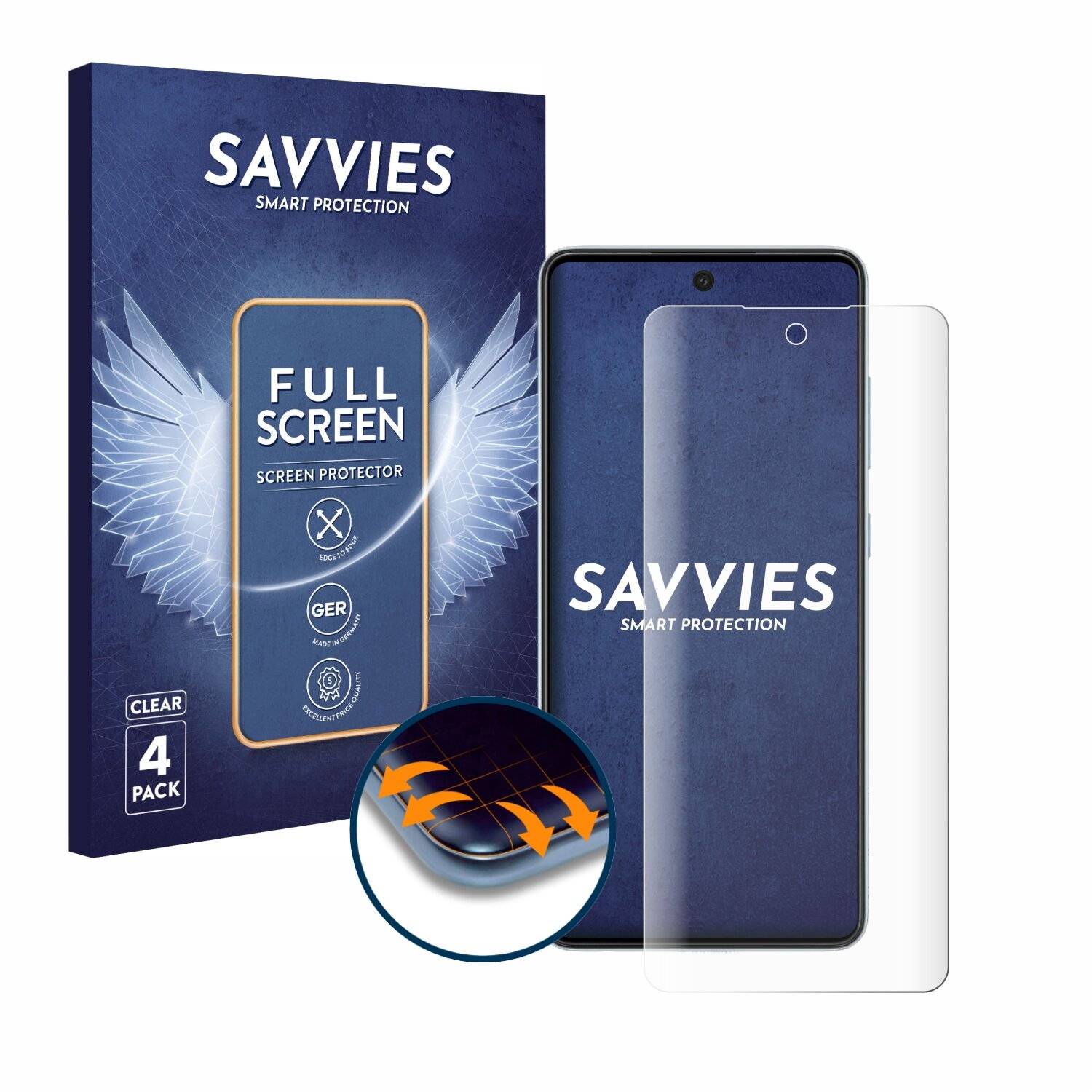 4x Savvies Full-Screen Folie für Samsung Galaxy A52