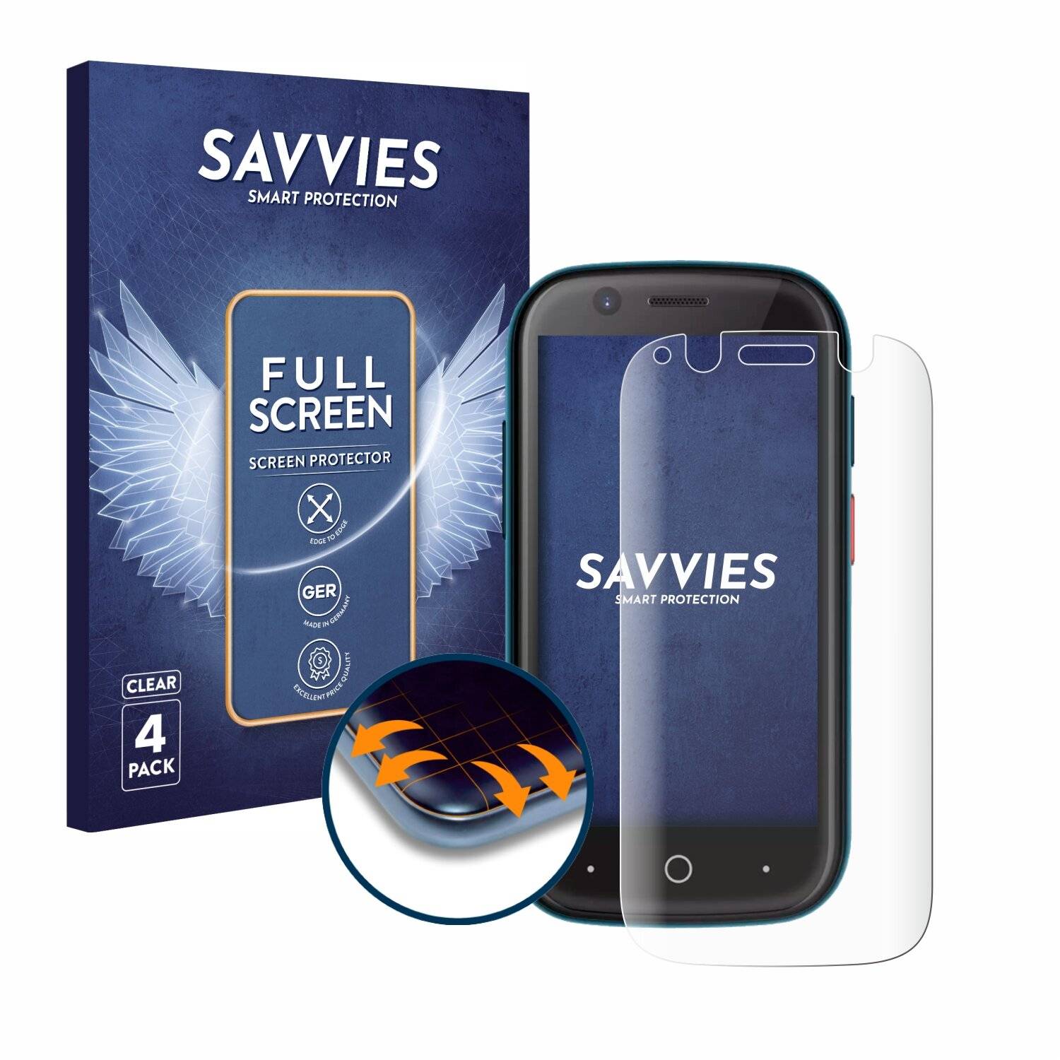 4x Savvies Full-Screen Folie für Unihertz Jelly