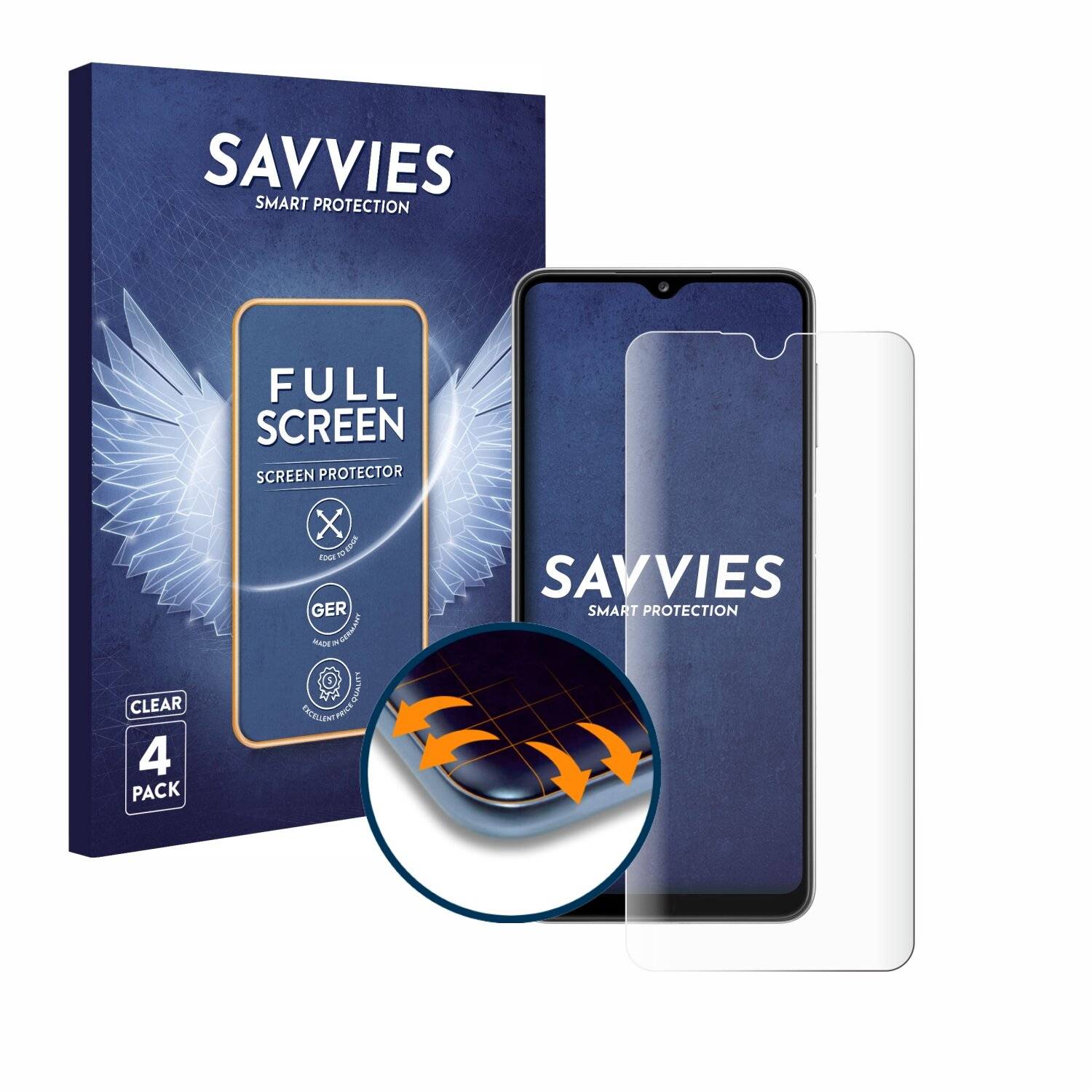 4x Savvies Full-Screen Folie für Samsung Galaxy A32