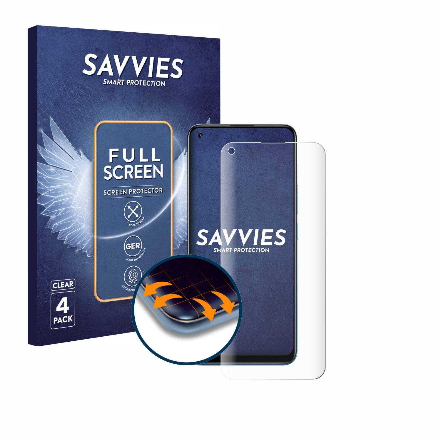 4x Savvies Full-Screen Folie für realme