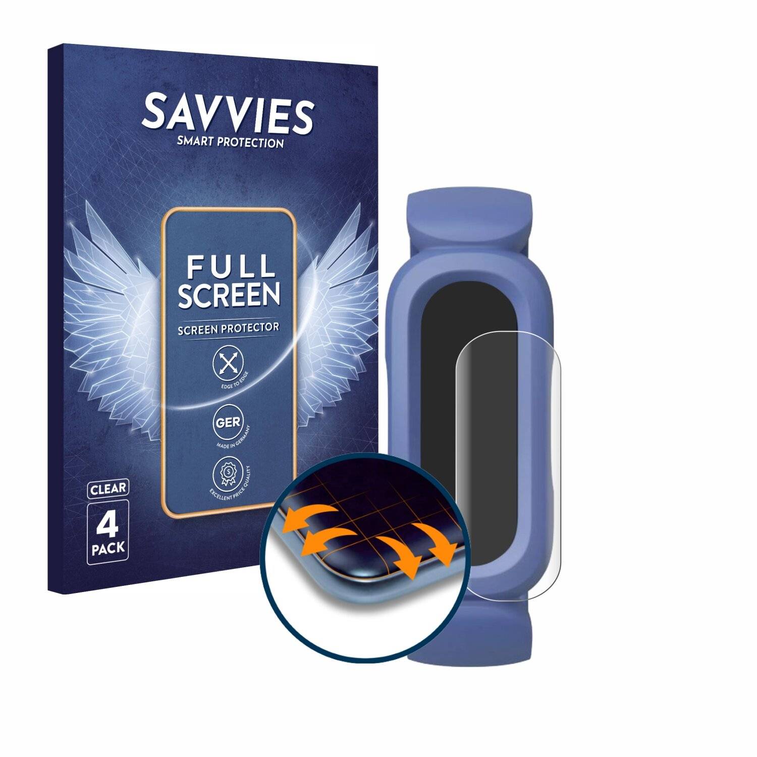 4x Savvies Full-Screen Folie für Fitbit Ace