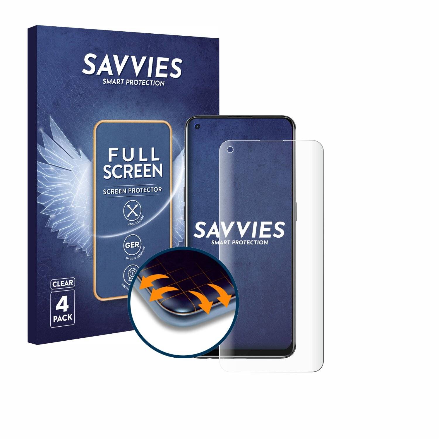 4x Savvies Full-Screen Folie für Oppo A94