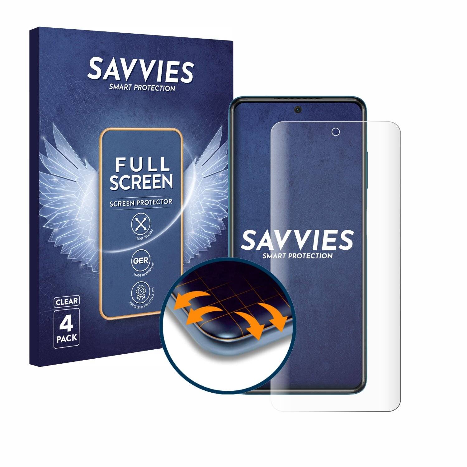 4x Savvies Full-Screen Folie für Xiaomi Poco X3
