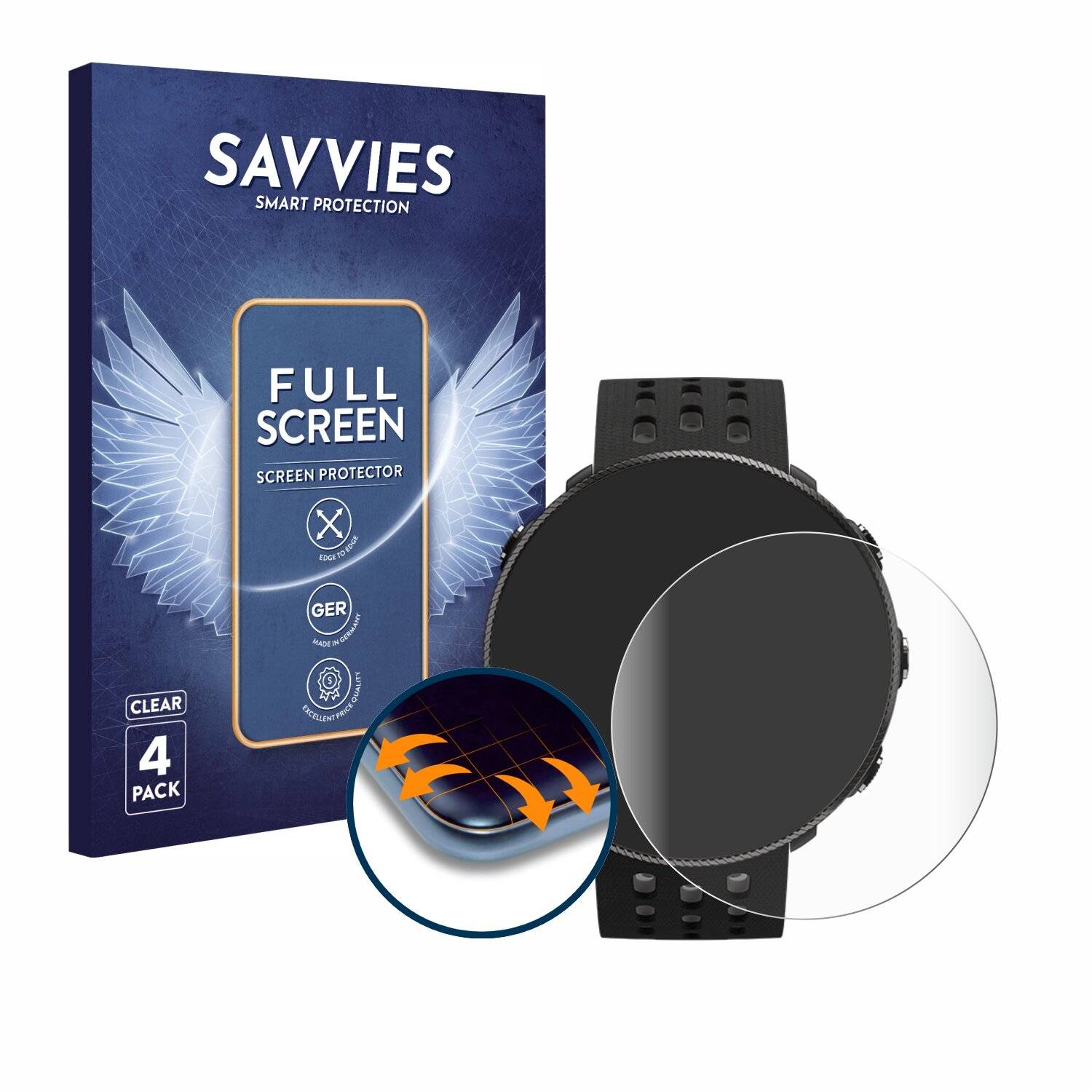 4x Savvies Full-Screen Folie für Polar Vantage