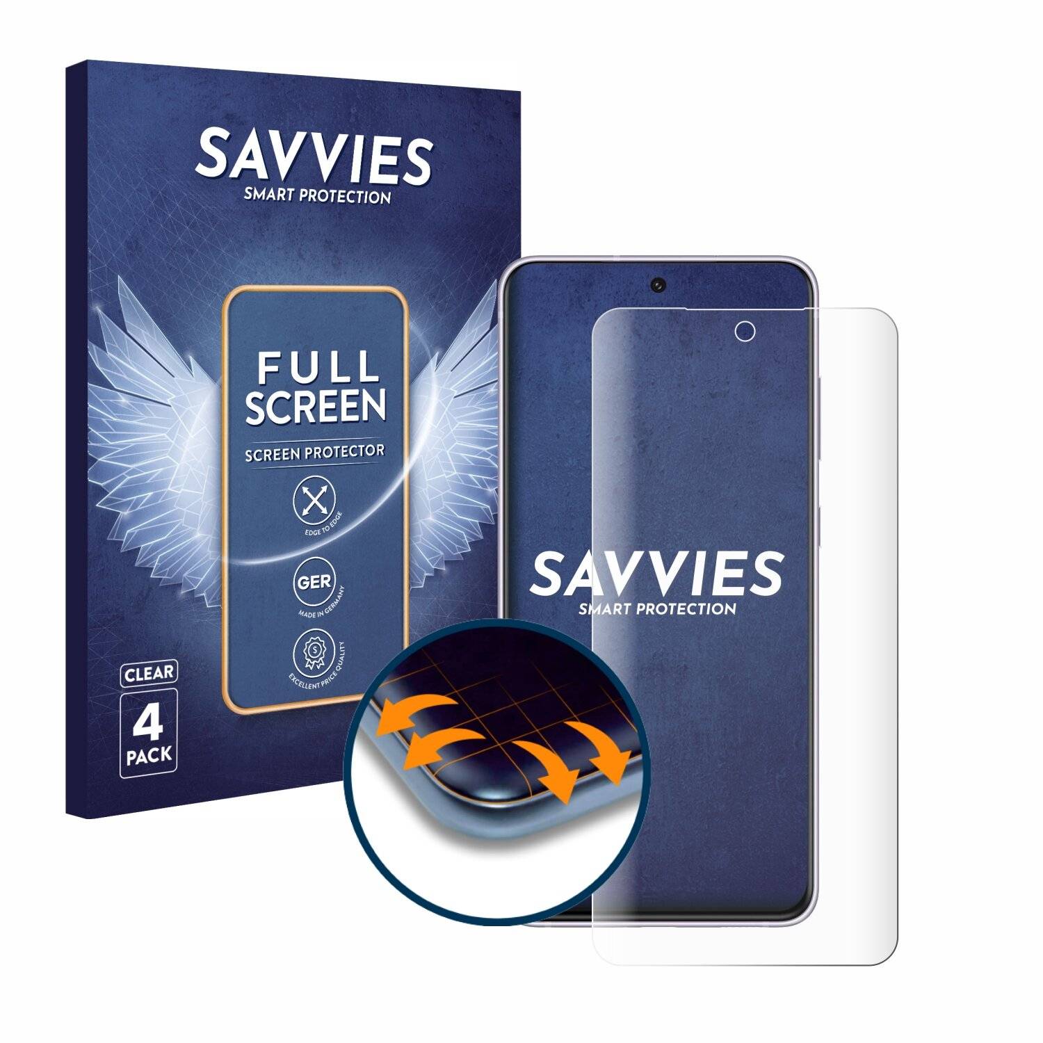 4x Savvies Full-Screen Folie für Samsung Galaxy S21 FE