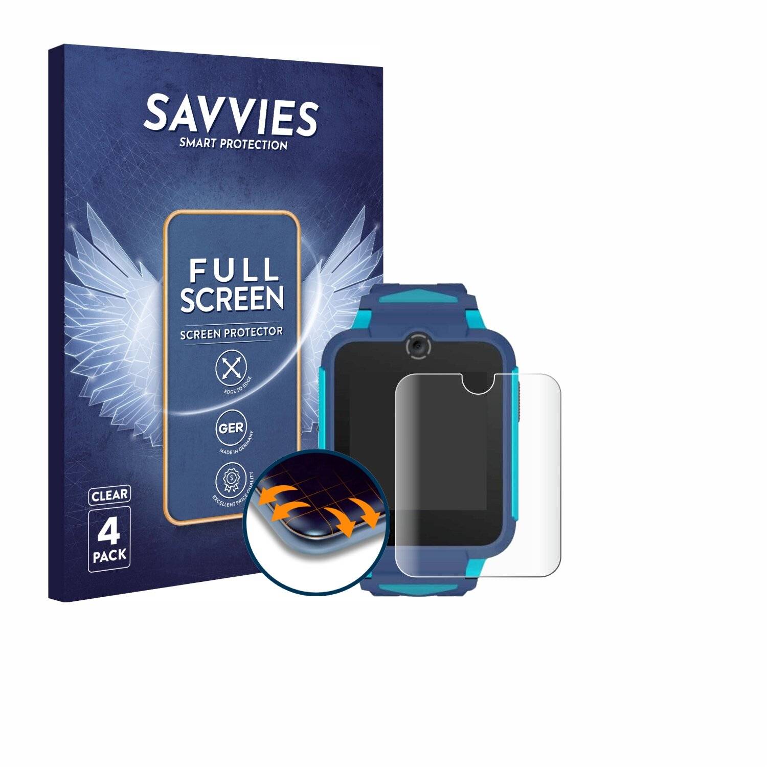 4x Savvies Full-Screen Folie für TCL Movetime Family Watch