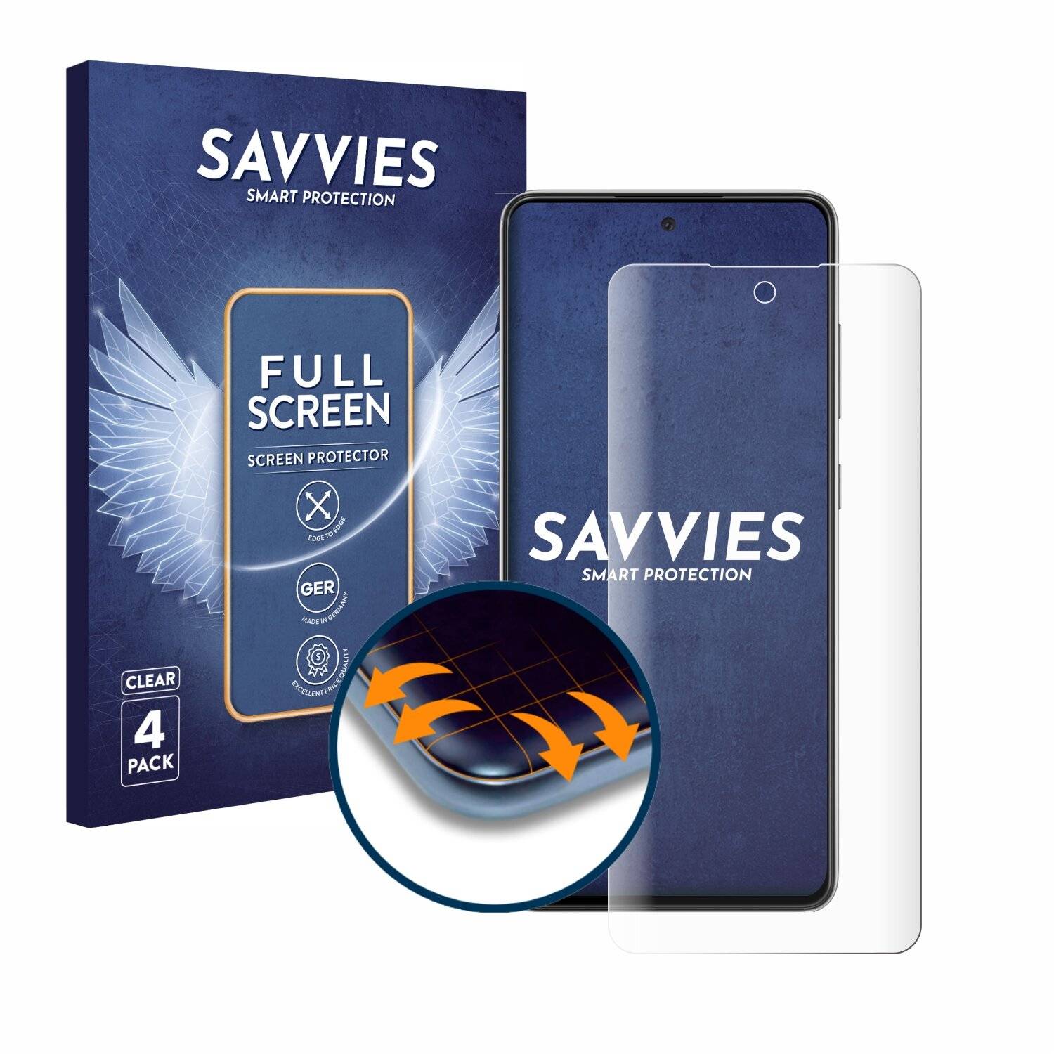 4x Savvies Full-Screen Folie für Samsung Galaxy A52s