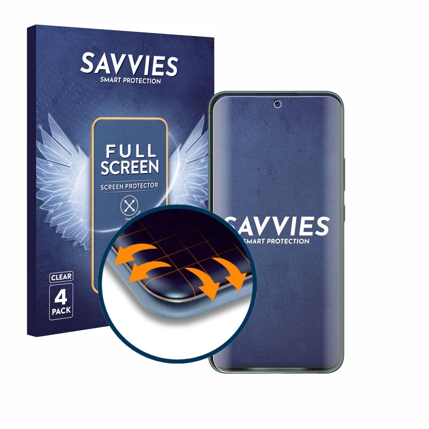 4x Savvies Full-Screen Folie für Samsung Galaxy S22 Plus