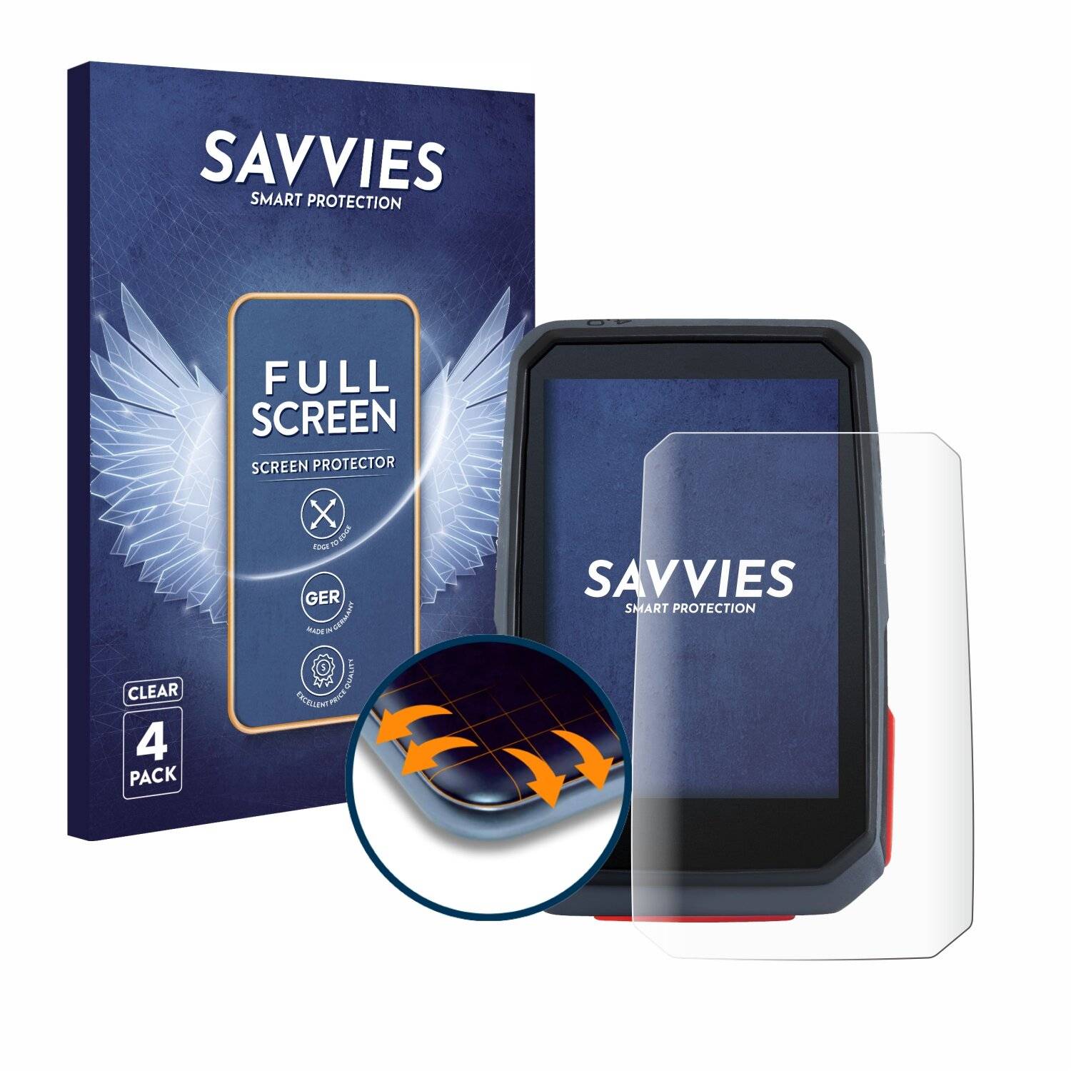 4x Savvies Full-Screen Folie für Sigma ROX