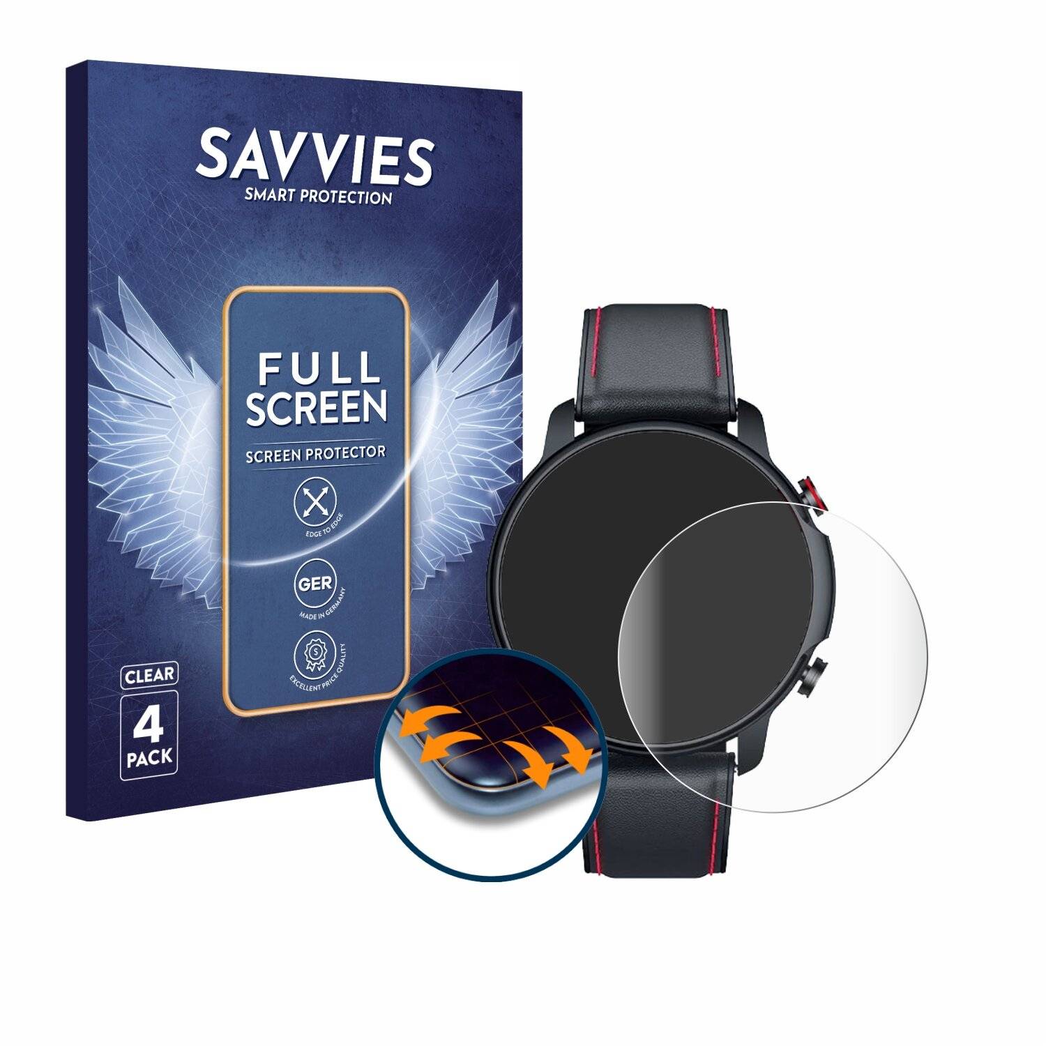 4x Savvies Full-Screen Folie für Motsfit C18b