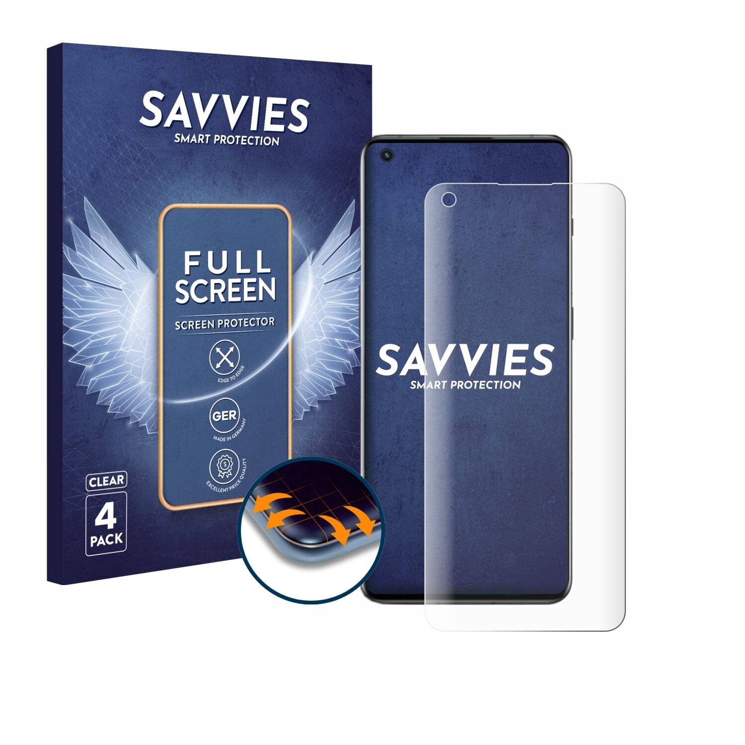 4x Savvies Full-Screen Folie für OnePlus 10 Pro