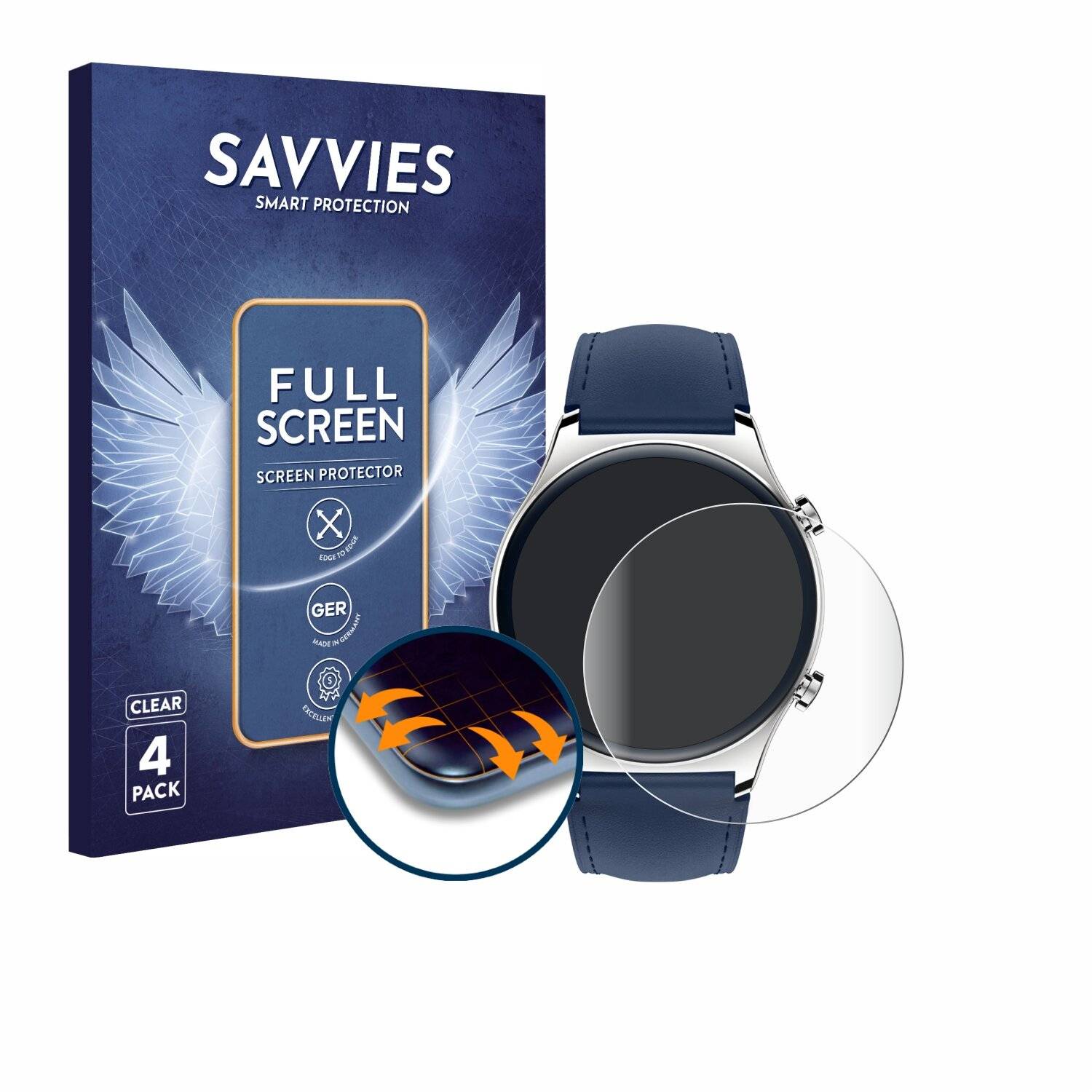 4x Savvies Full-Screen Folie für Honor Watch GS