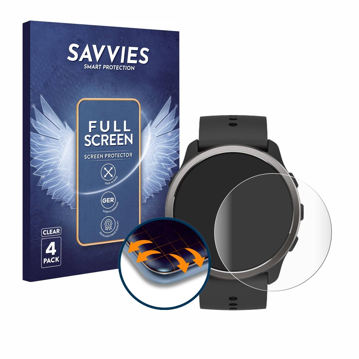 4x Savvies Full-Screen Folie für Suunto 5