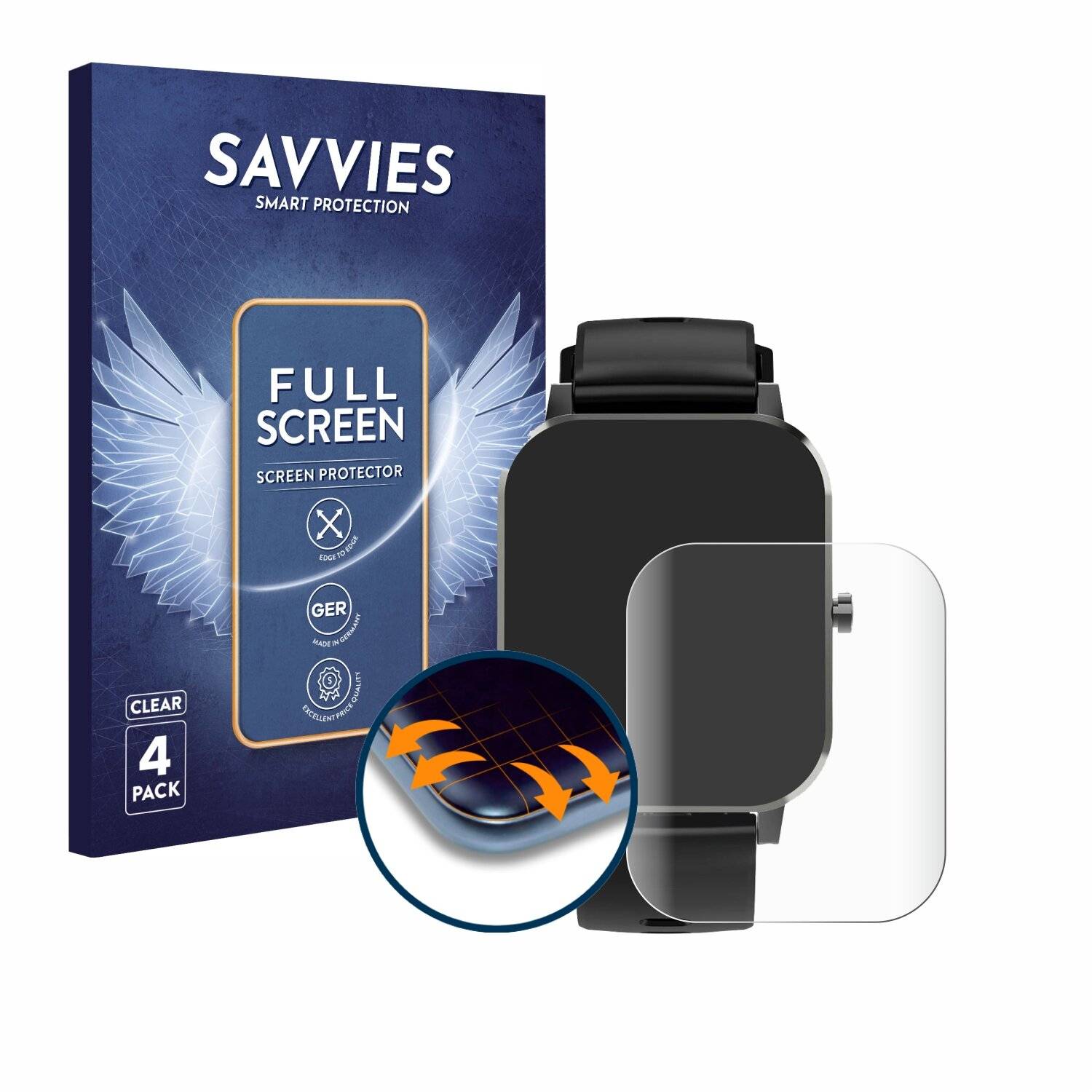 4x Savvies Full-Screen Folie für Denver SW-181