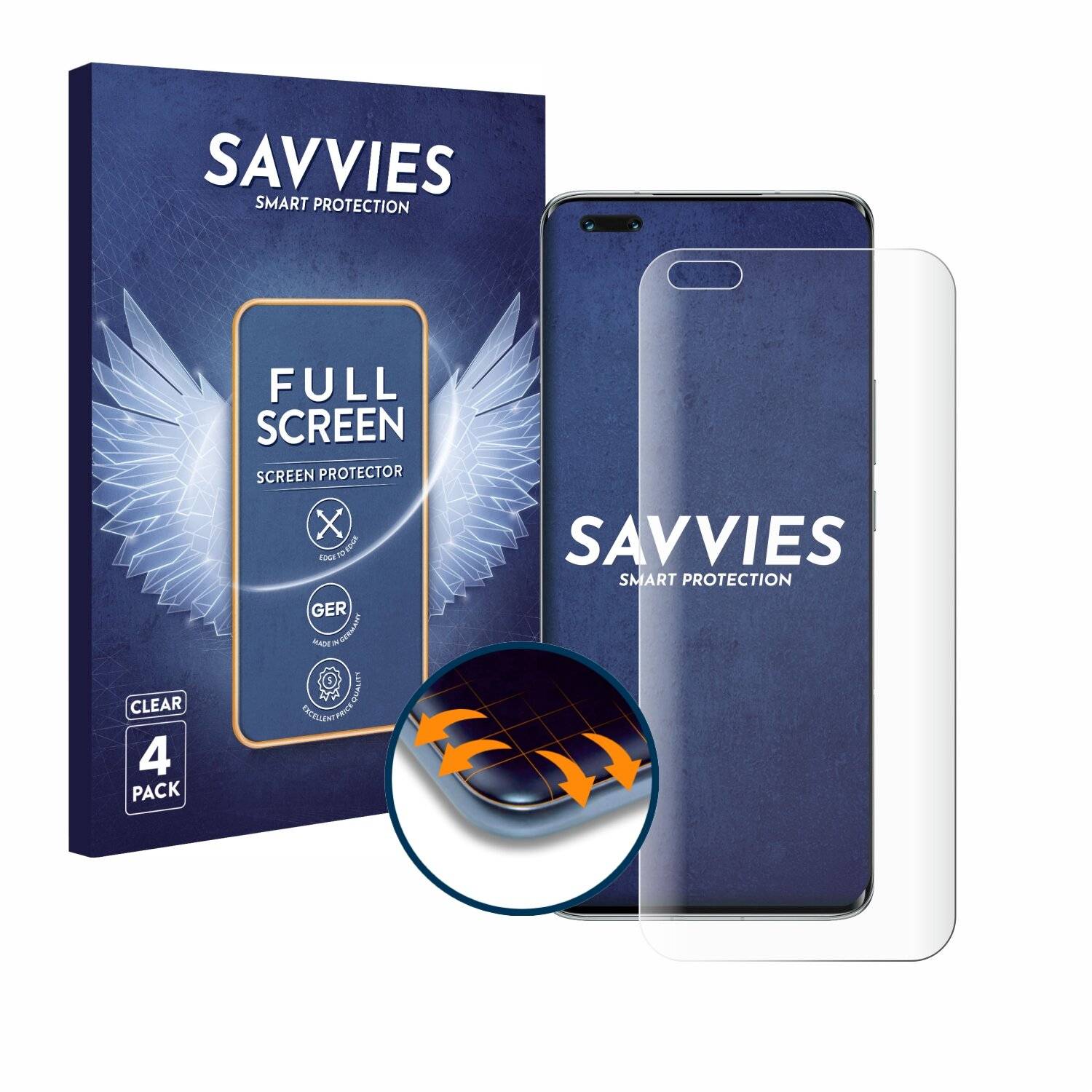 4x Savvies Full-Screen Folie für Honor Magic 4