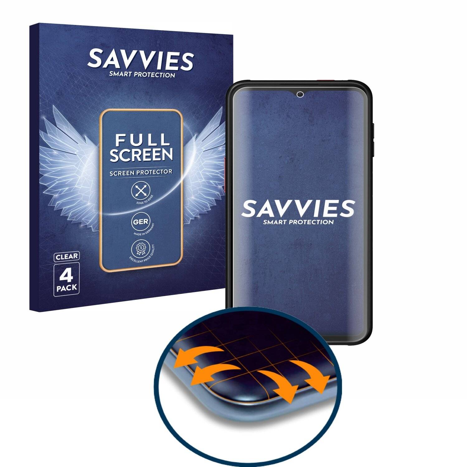 4x Savvies Full-Screen Folie für Samsung Galaxy Xcover 6