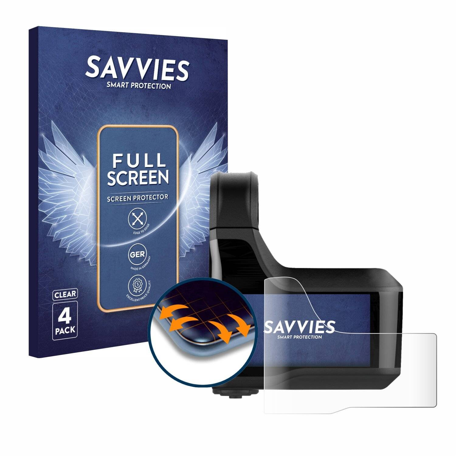4x Savvies Full-Screen Folie für Shimano Steps