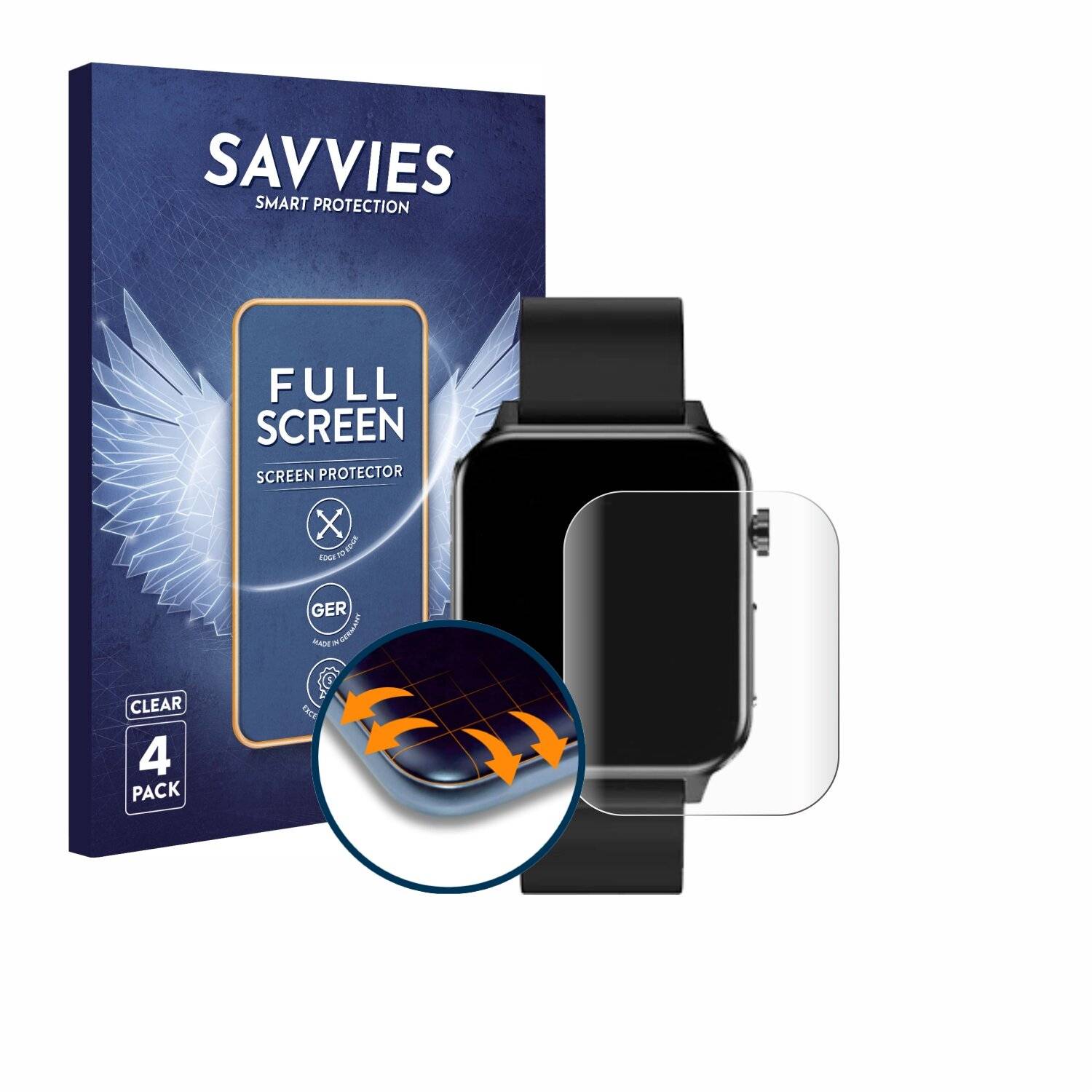 4x Savvies Full-Screen Folie für Kardena CARE