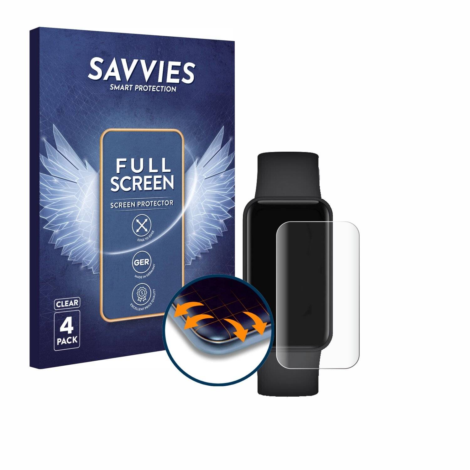 4x Savvies Full-Screen Folie für Xiaomi Redmi Smart Band