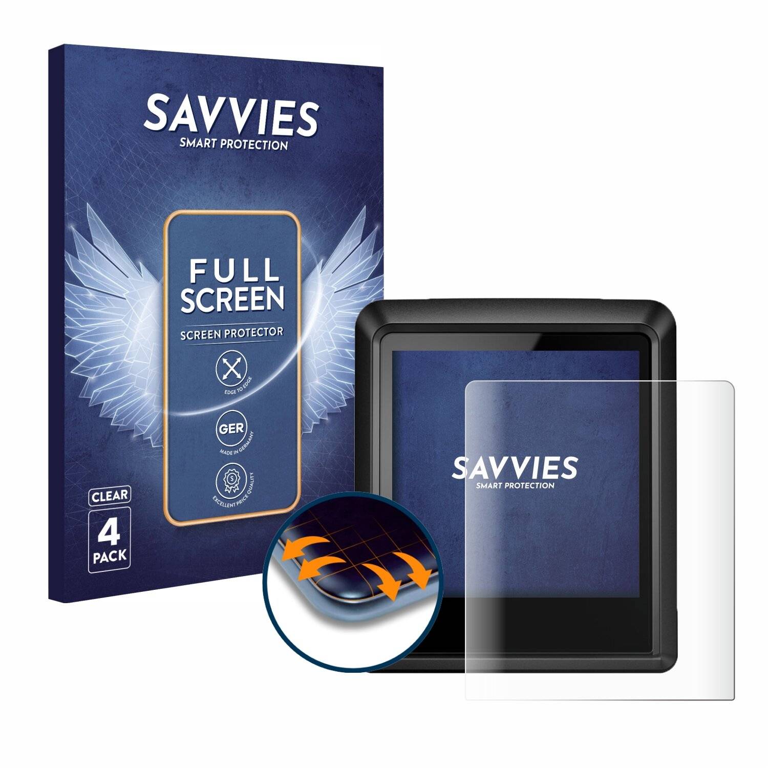 4x Savvies Full-Screen Folie für Bosch Intuvia