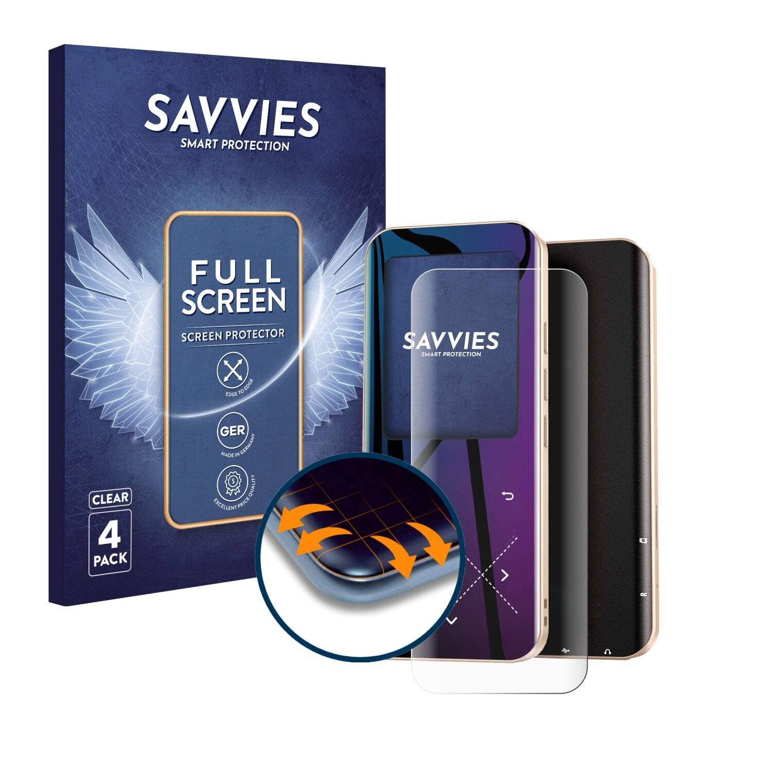 4x Savvies Full-Screen Folie für AGPtek