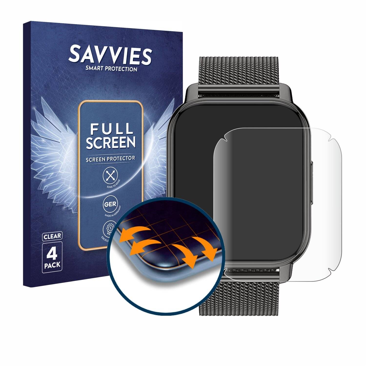 4x Savvies Full-Screen Folie für Popglory P66