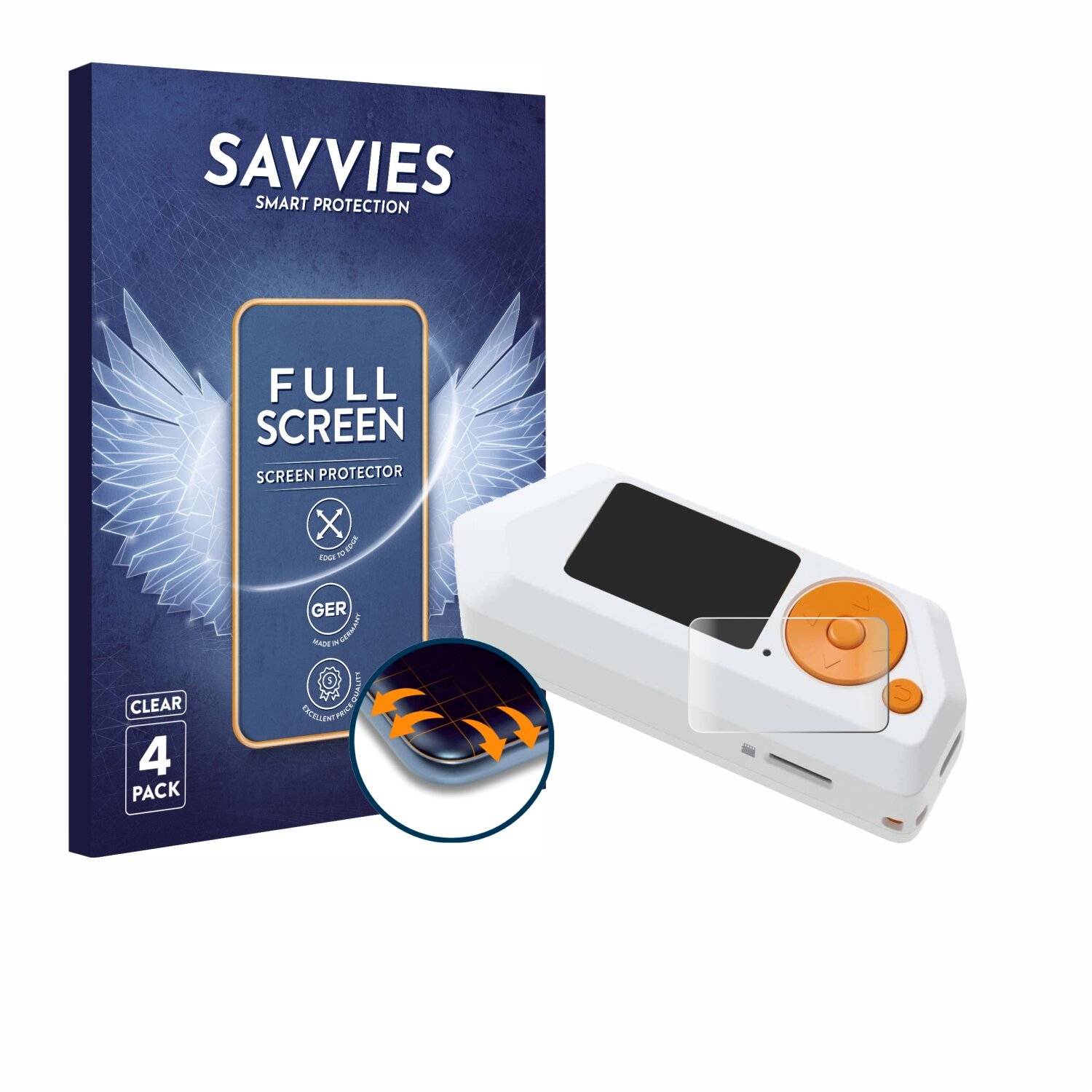 4x Savvies Full-Screen Folie für Flipper Zero