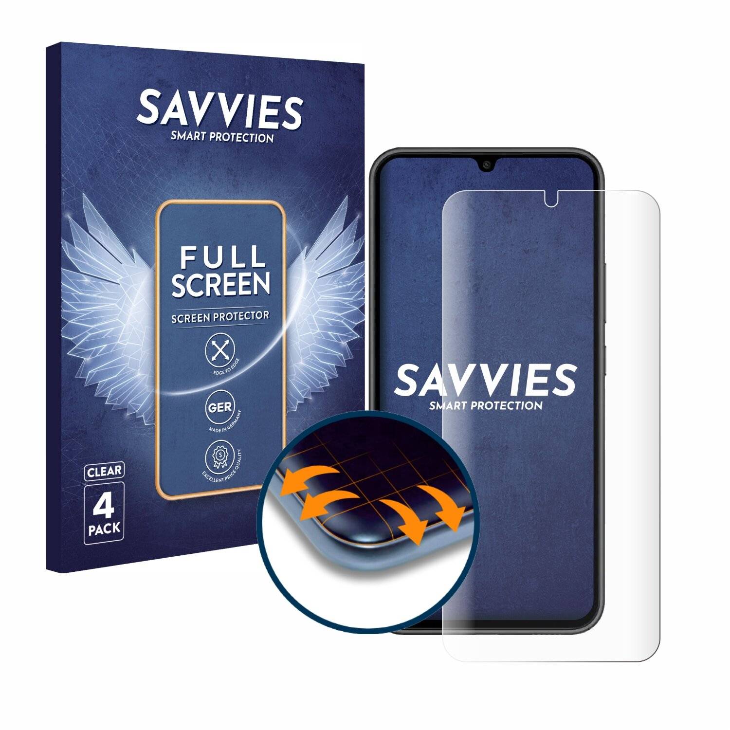 4x Savvies Full-Screen Folie für Samsung Galaxy A34