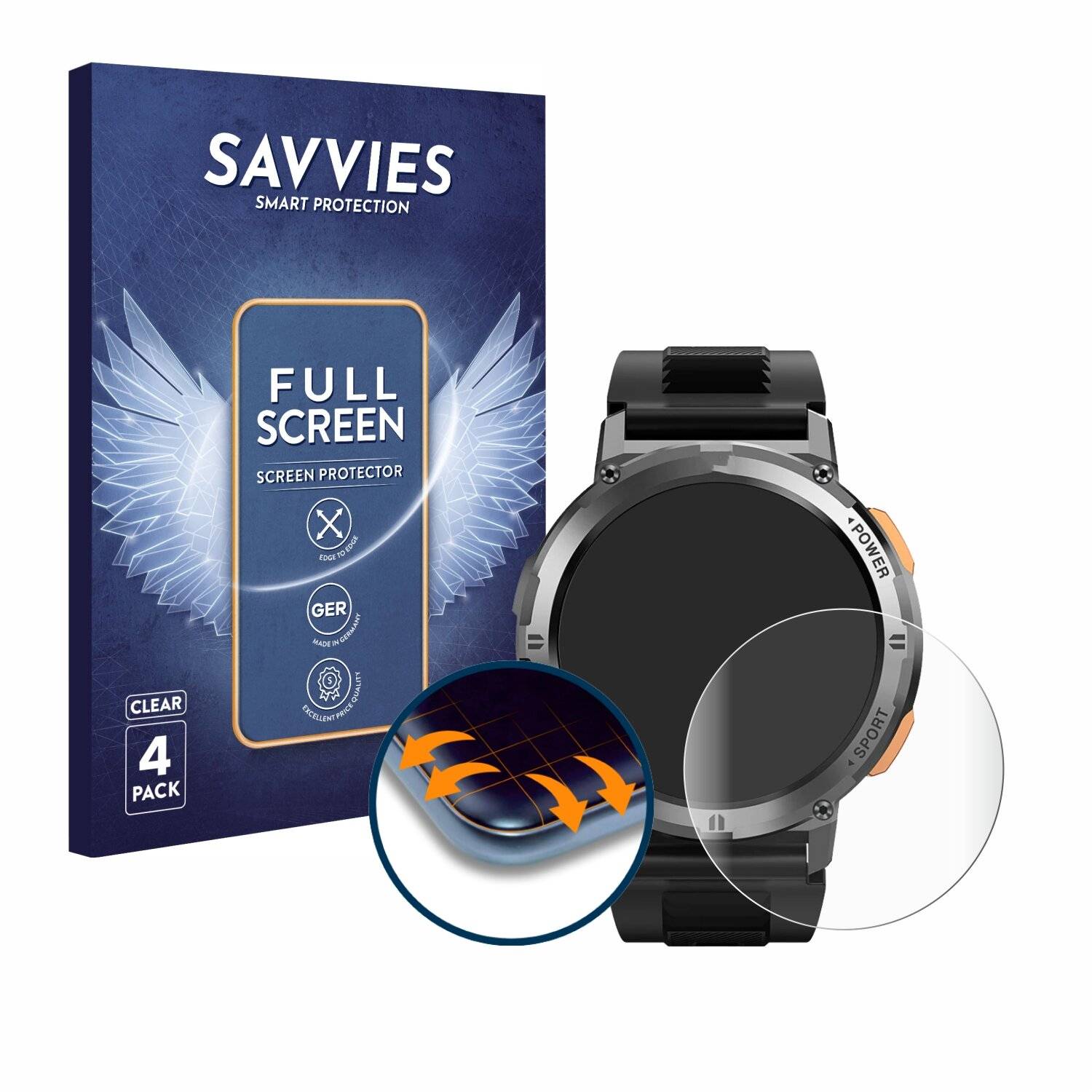 4x Savvies Full-Screen Folie für Kospet Tank